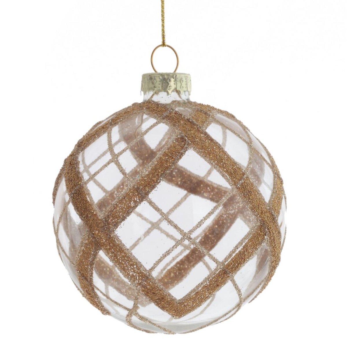 Изображение товара Новогоднее стеклянное украшение Шар 7 см прозрачный зеленый