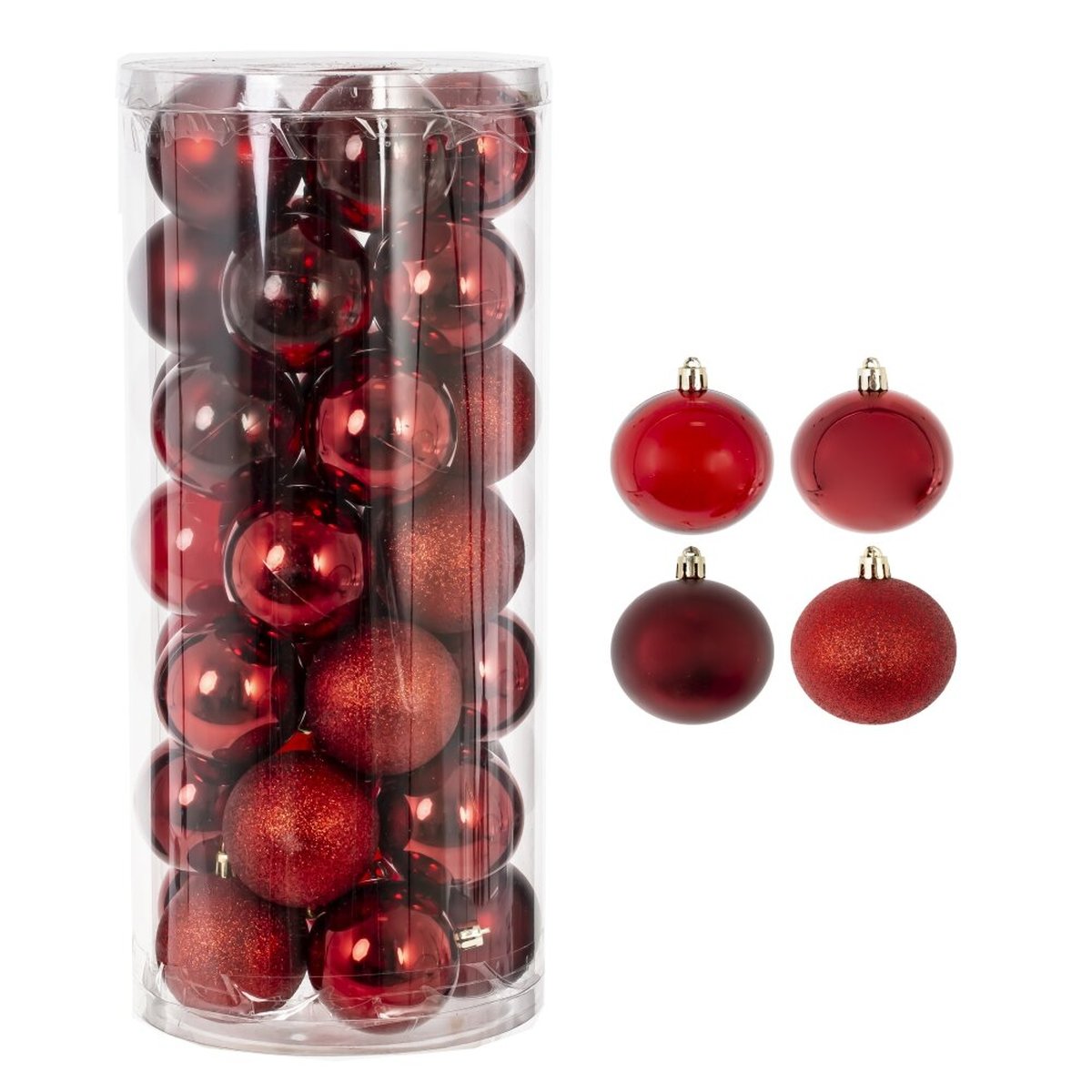 Изображение товара Набор из 35 новогодних шаров 6 см красный Елочные украшения для елки