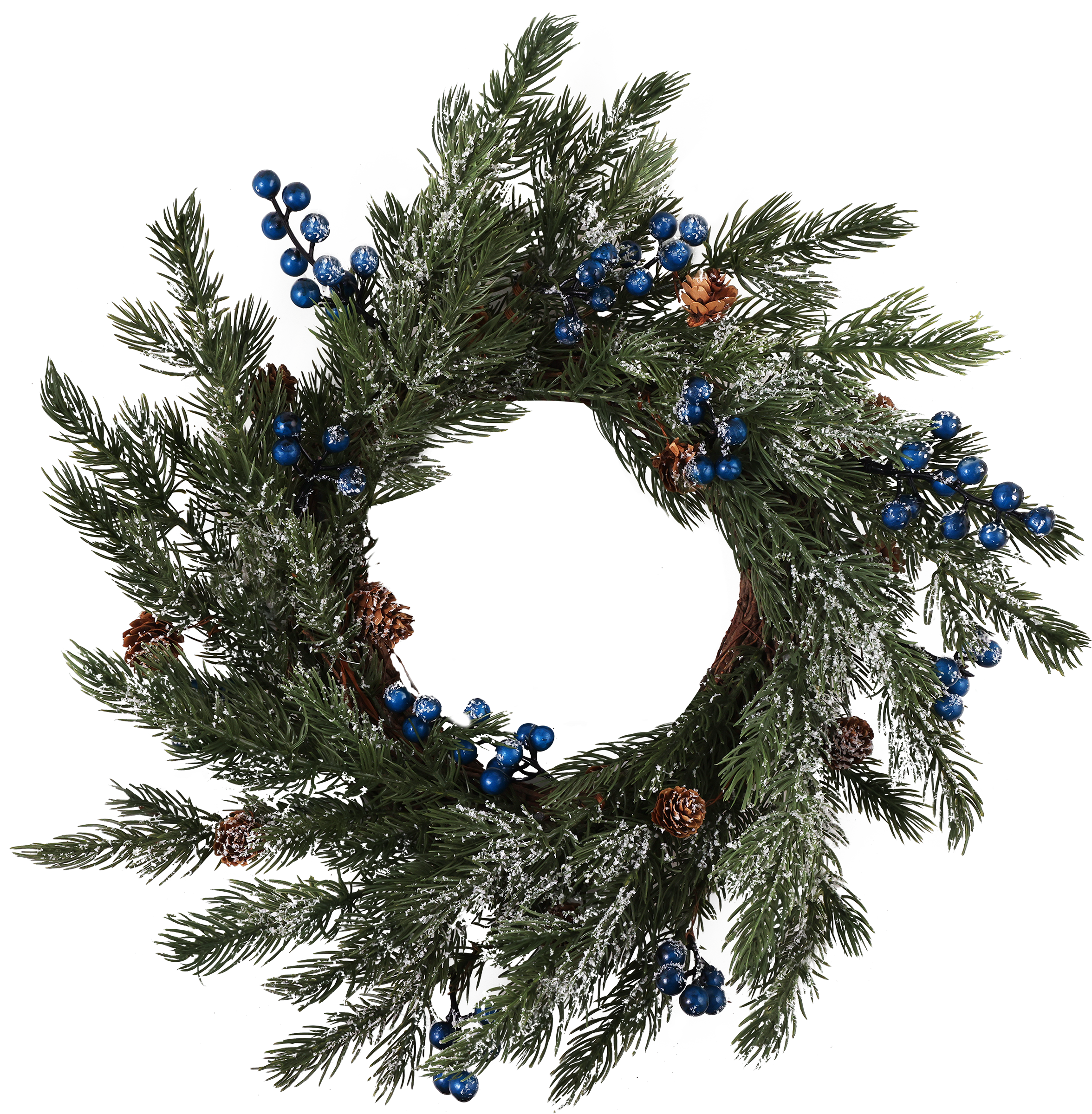 Изображение товара Венок HOMECLUB заснеженный, с шишками и ягодами 45см, Арт. ZR22Q215