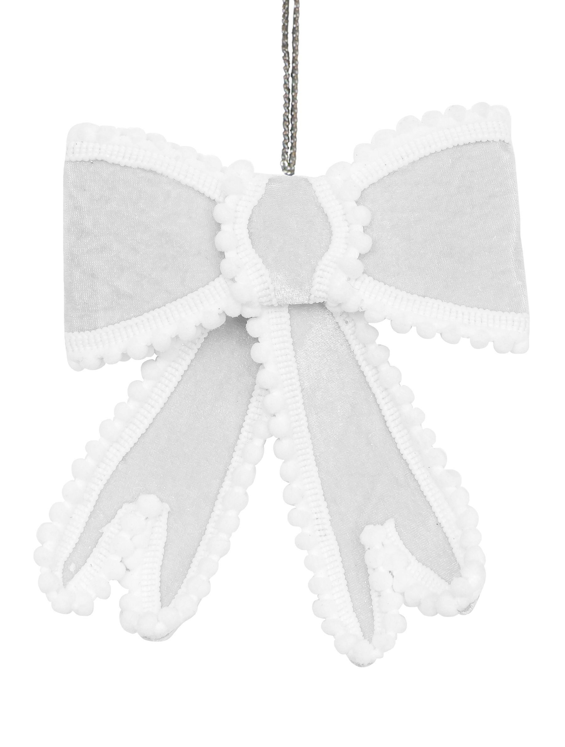 Изображение товара Новогоднее подвесное украшение 16x14x2 арт 94511 Белое елочное украшение