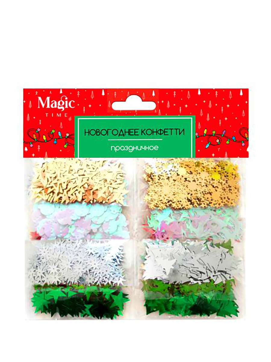 Изображение товара Новогоднее конфетти 1х18х17 арт.92294 многоцветное декоративное украшение