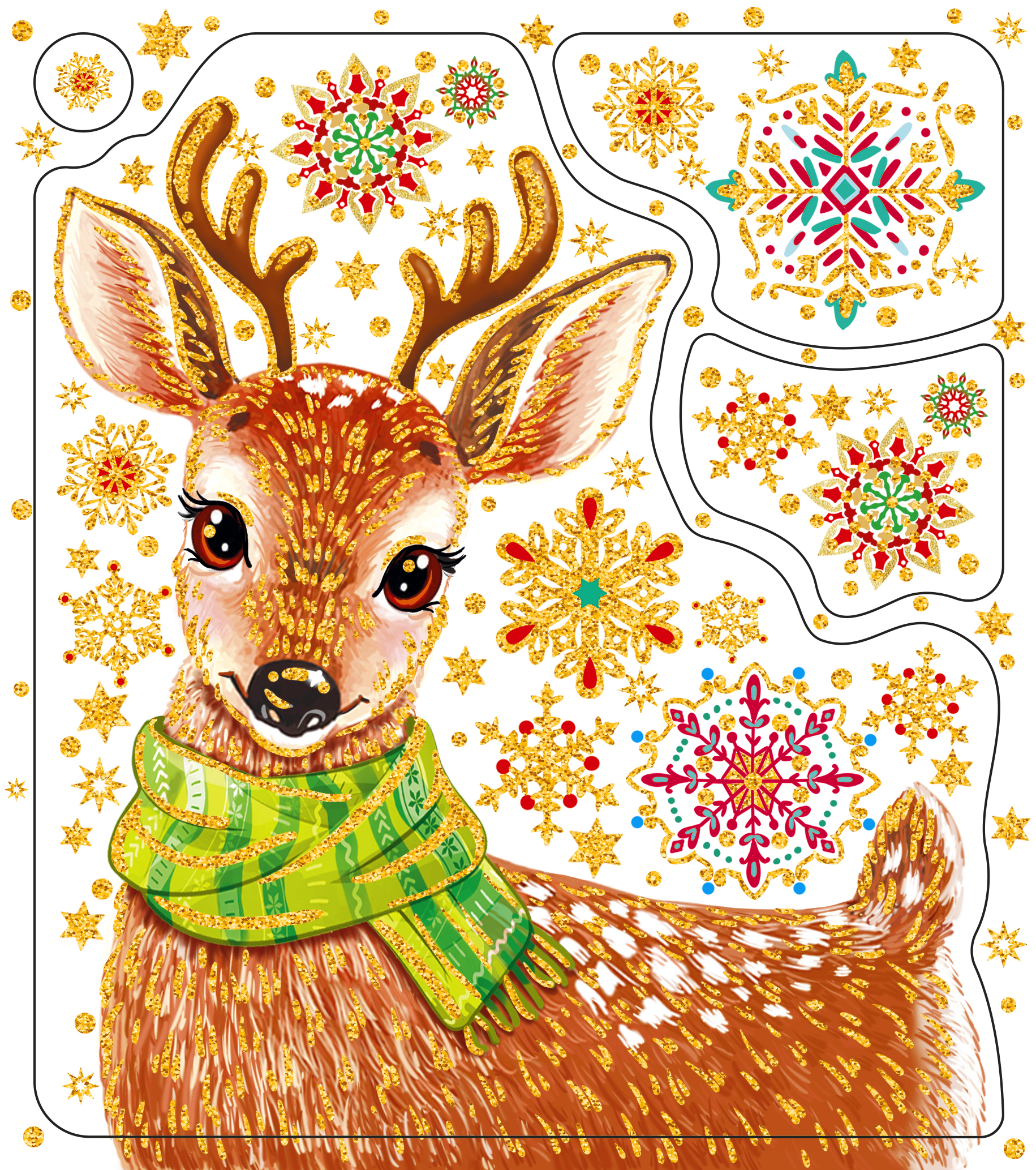 Изображение товара Новогоднее оконное украшение 15,5x17,5 арт 90265 Многоцветное праздничное оформление