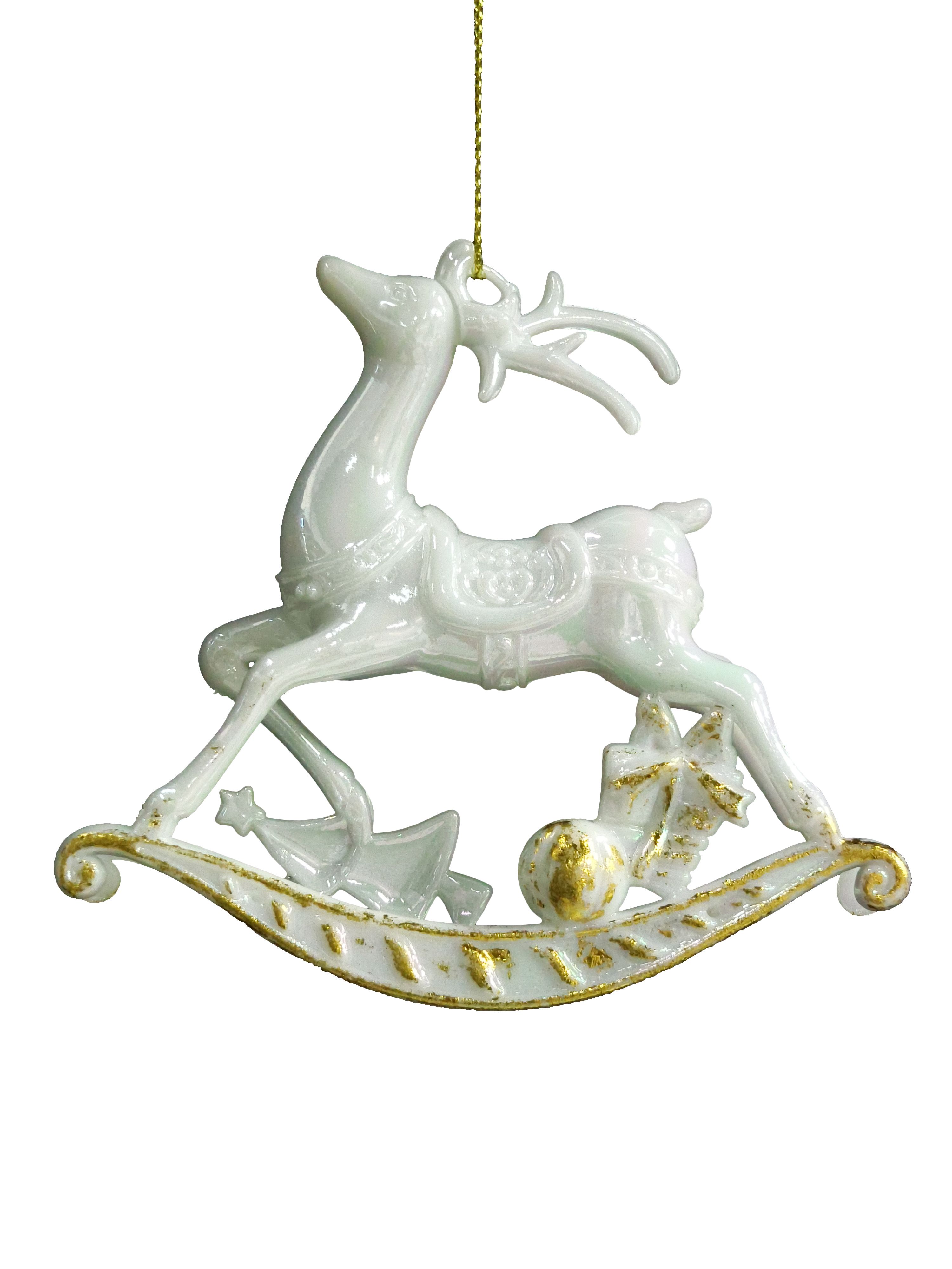 Изображение товара Новогоднее подвесное украшение 9,8х10,3х2,8 арт.94883 Белое