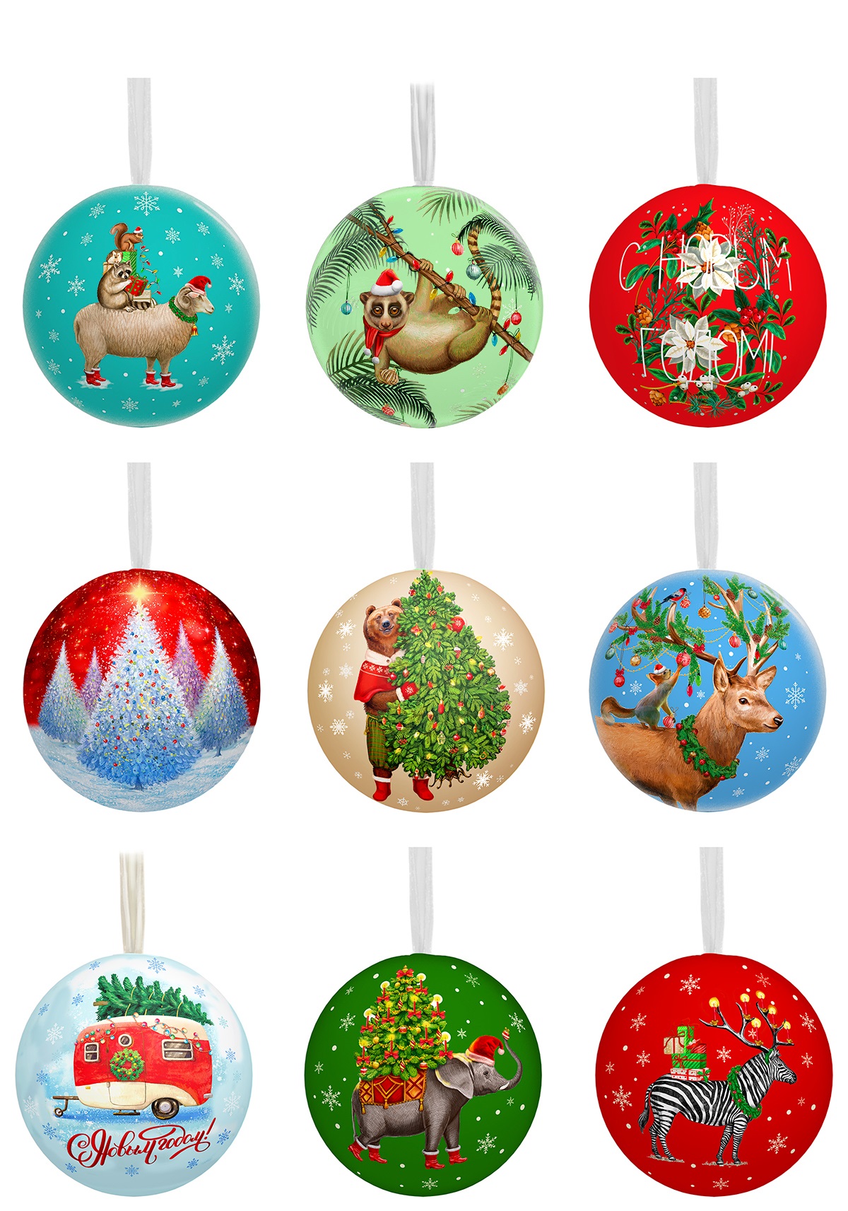 Изображение товара Новогоднее подвесное украшение елочное с наклейками внутри арт 90715