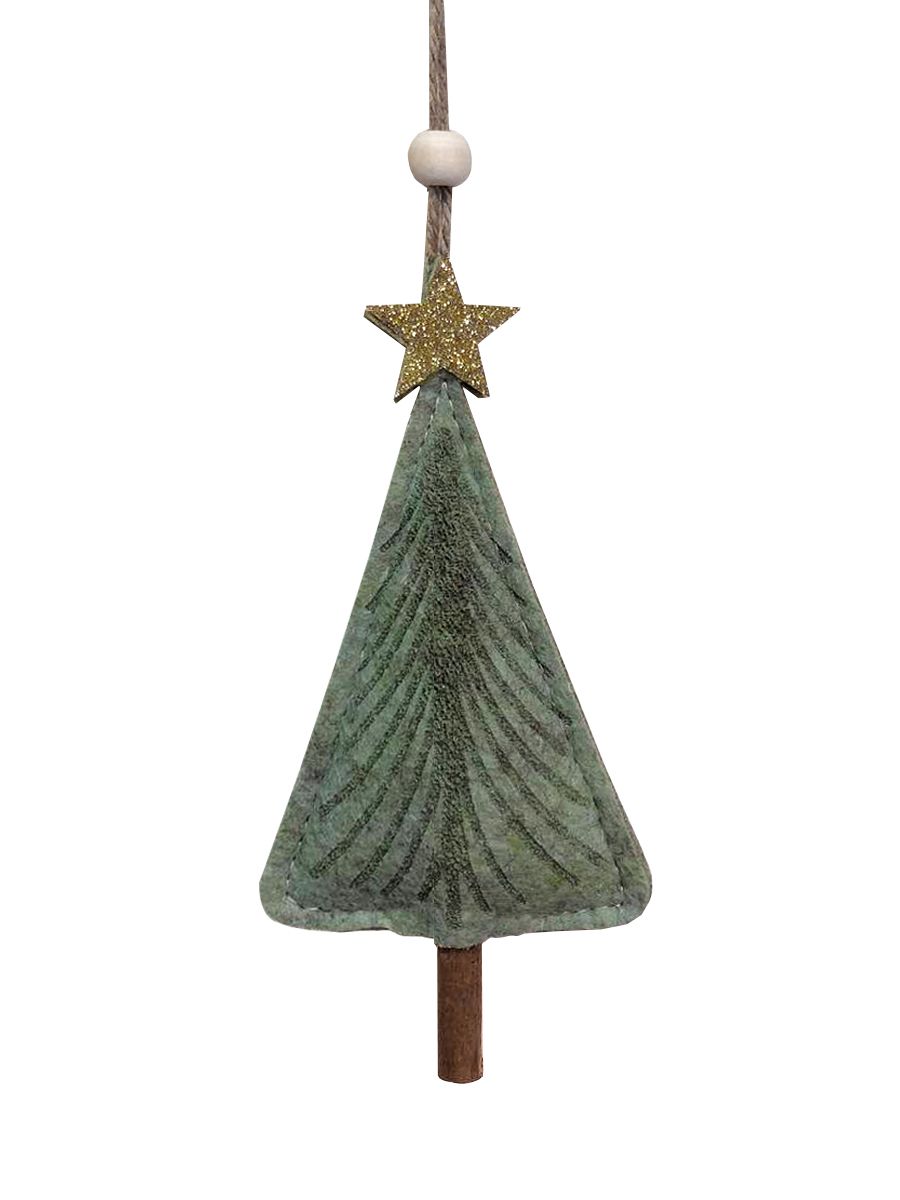 Изображение товара Новогоднее подвесное украшение 6,5х2х14,2 см зеленое арт95297