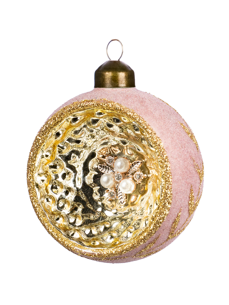 Изображение товара Новогоднее подвесное украшение 8х8х8 арт.91564 розовое