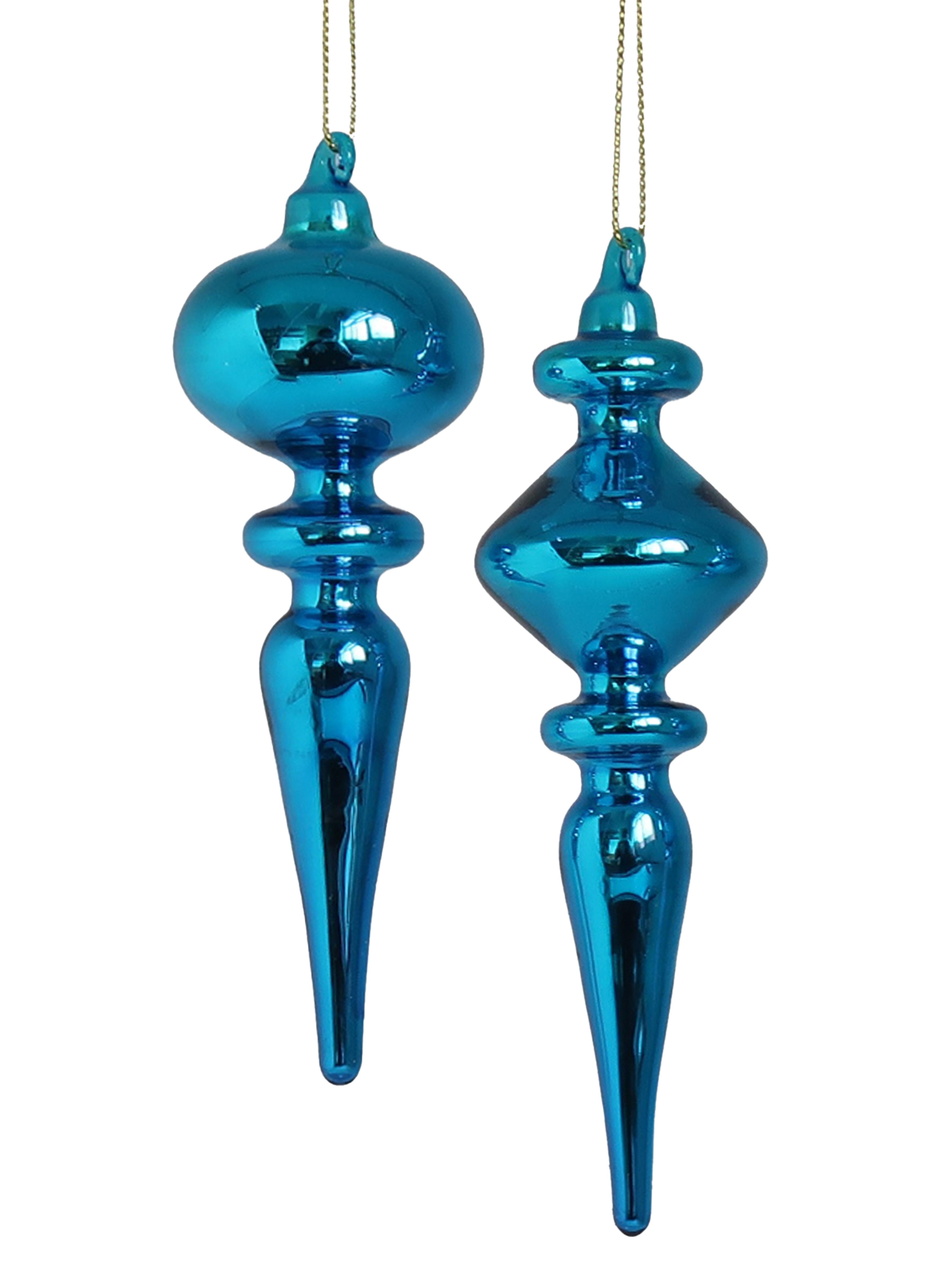 Изображение товара Новогоднее подвесное украшение голубое, 4,6х14,5; 4,5х15,5, арт.95634