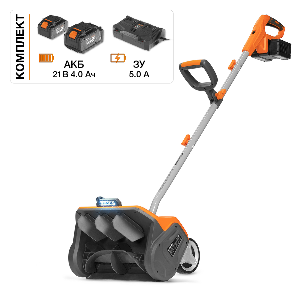 Изображение товара Аккумуляторный снегоуборщик DAEWOO DAST 4242Li SET 21В 42 см