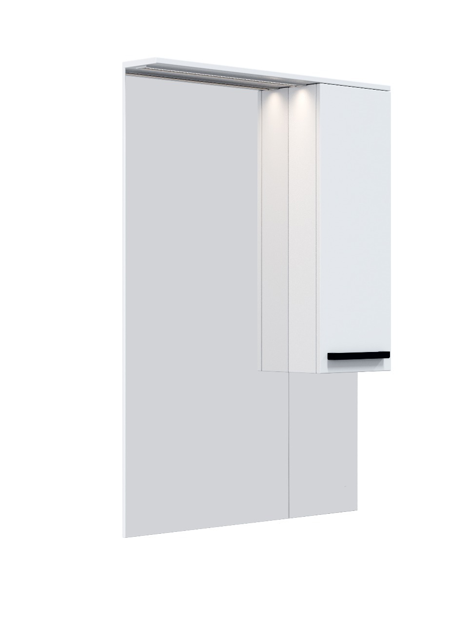 Изображение товара Зеркало с подсветкой Норда 56,7x104 см белый для ванной комнаты с полками