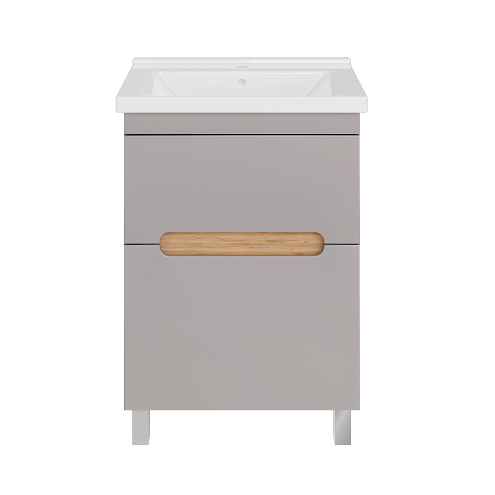 Изображение товара Подстолье Абель 60 для ванной комнаты с двумя ящиками и ножками