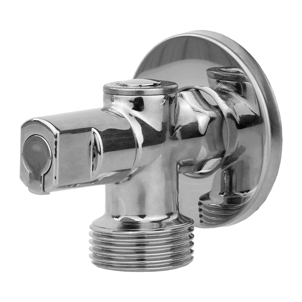 Изображение товара Кран шаровой угловой MPF D 1/2"х3/4" латунь хром бытовой для водопровода