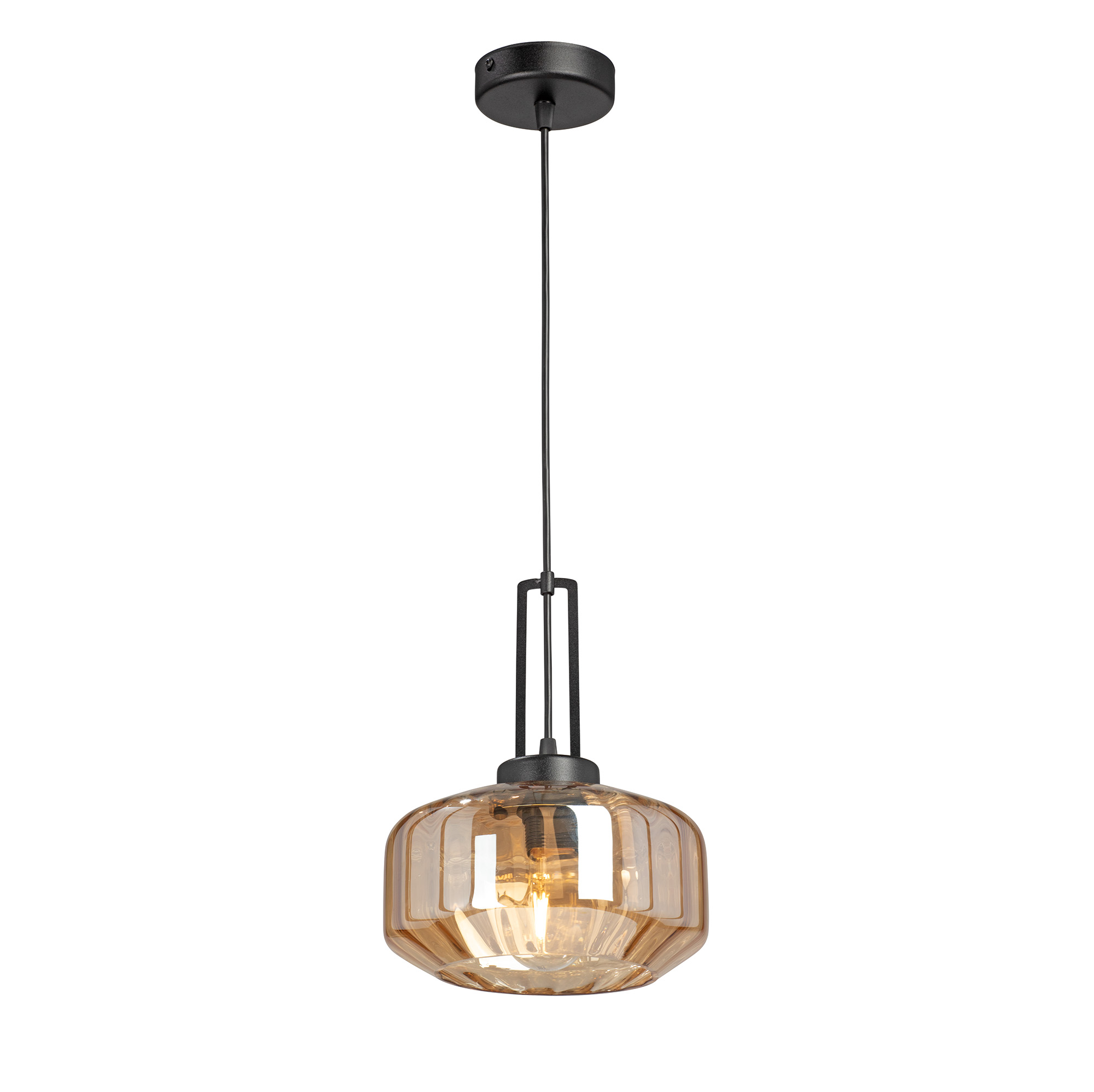 Изображение товара Люстра подвесная Vitaluce V20530-1/1S черная современная с золотистым плафоном