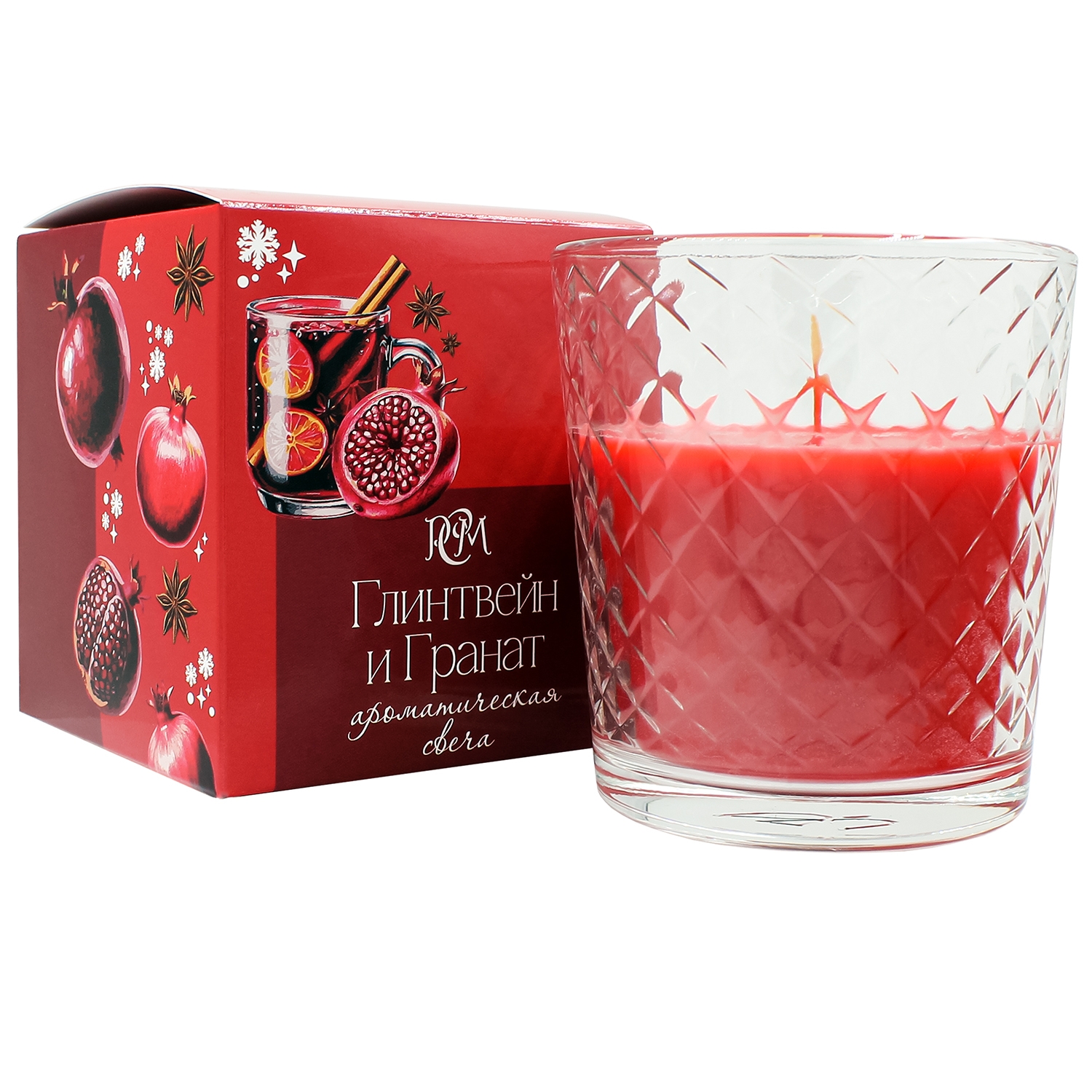 Изображение товара Свеча в стакане ГЛИНТВЕЙН & ГРАНАТ 30ч 130г