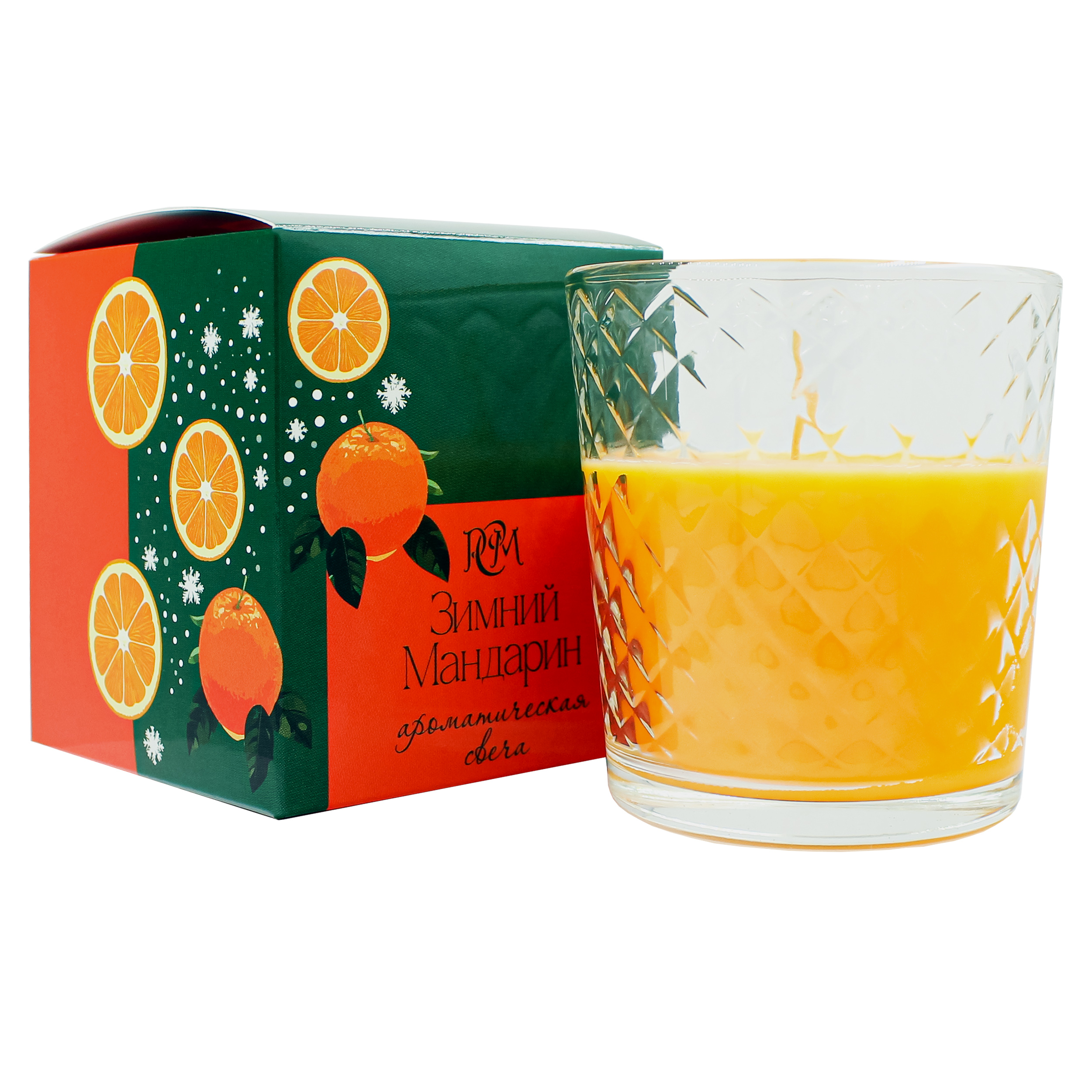 Изображение товара Свеча в стакане ЗИМНИЙ МАНДАРИН, 30 ч