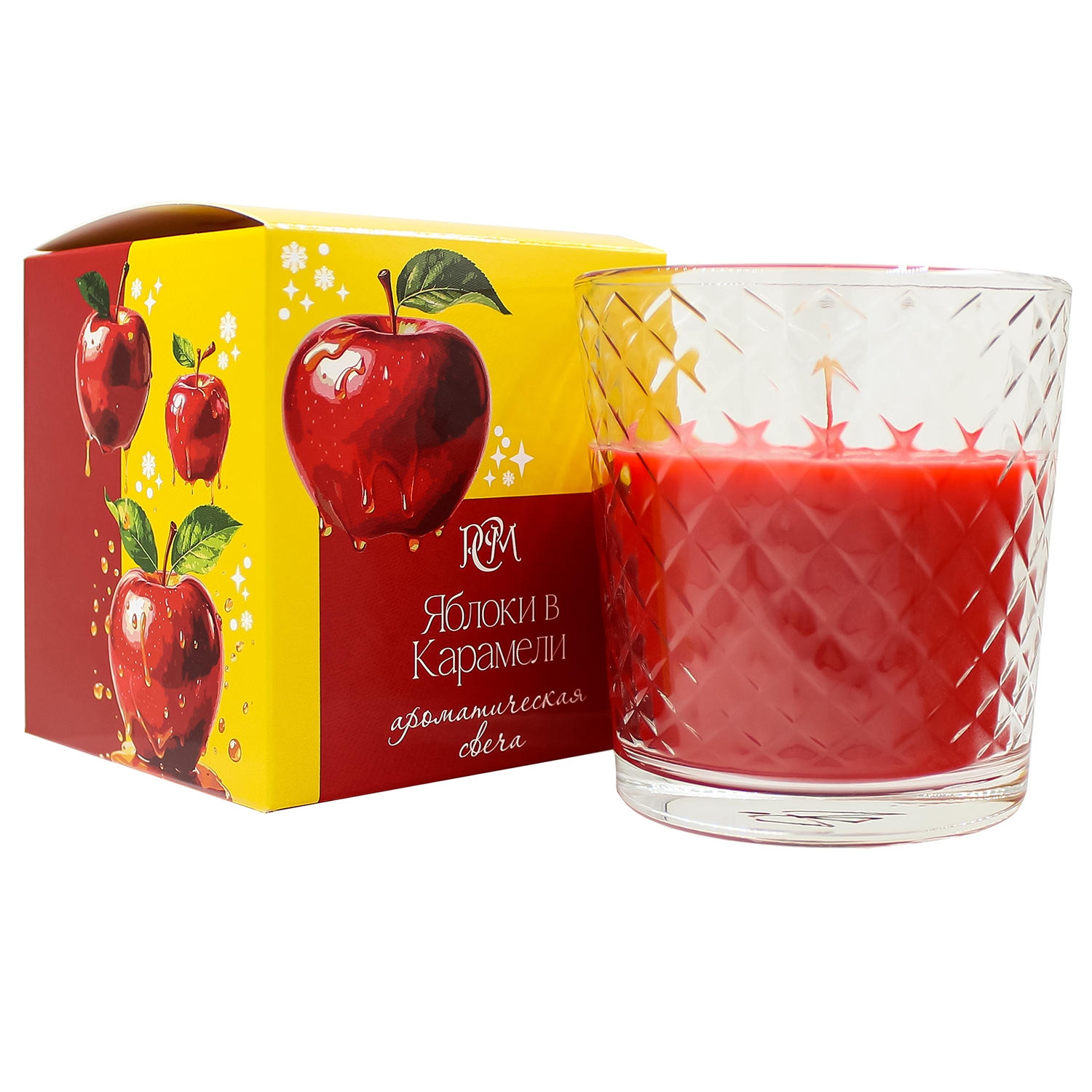 Изображение товара Свеча в стакане ЯБЛОКИ В КАРАМЕЛИ 30ч 130г