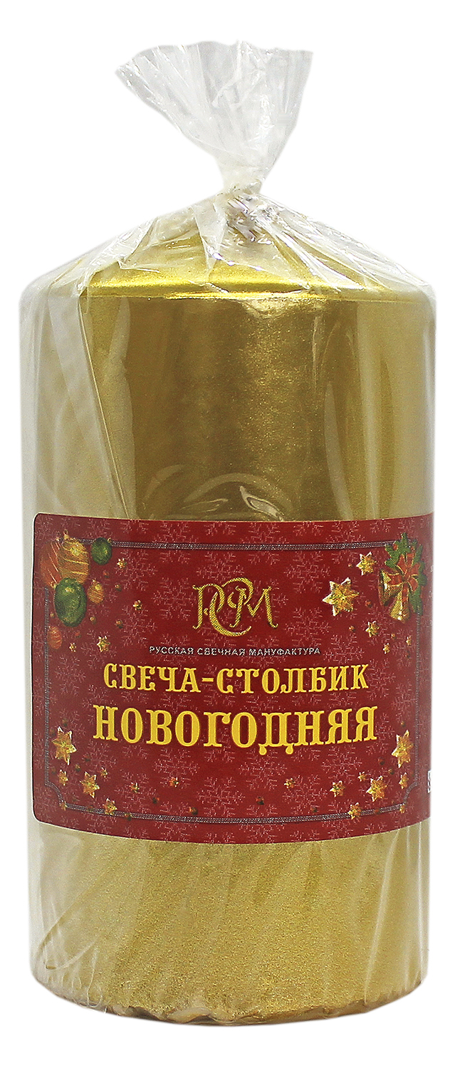 Изображение товара Свеча-столбик НОВОГОДНЯЯ 100*50 золотая для праздника