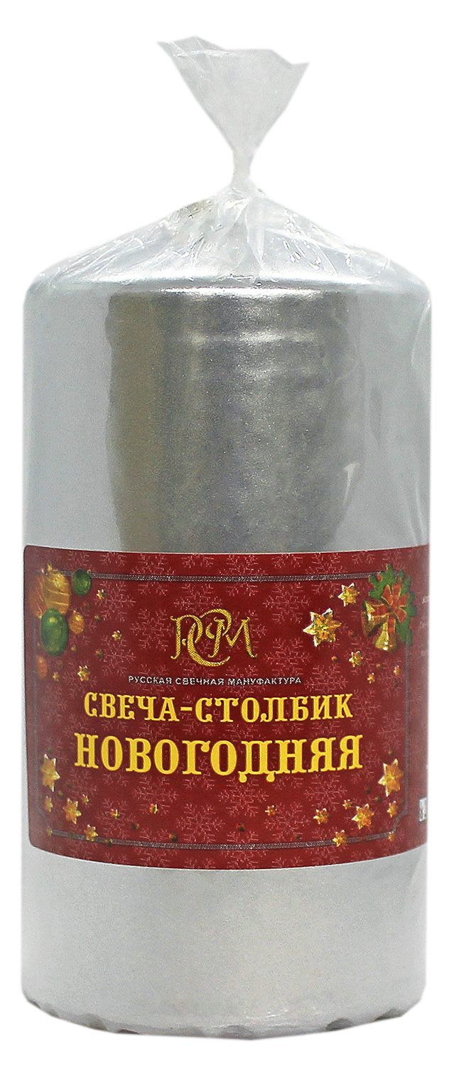 Изображение товара Свеча-столбик новогодняя серебристая 100x50 см праздничный декор