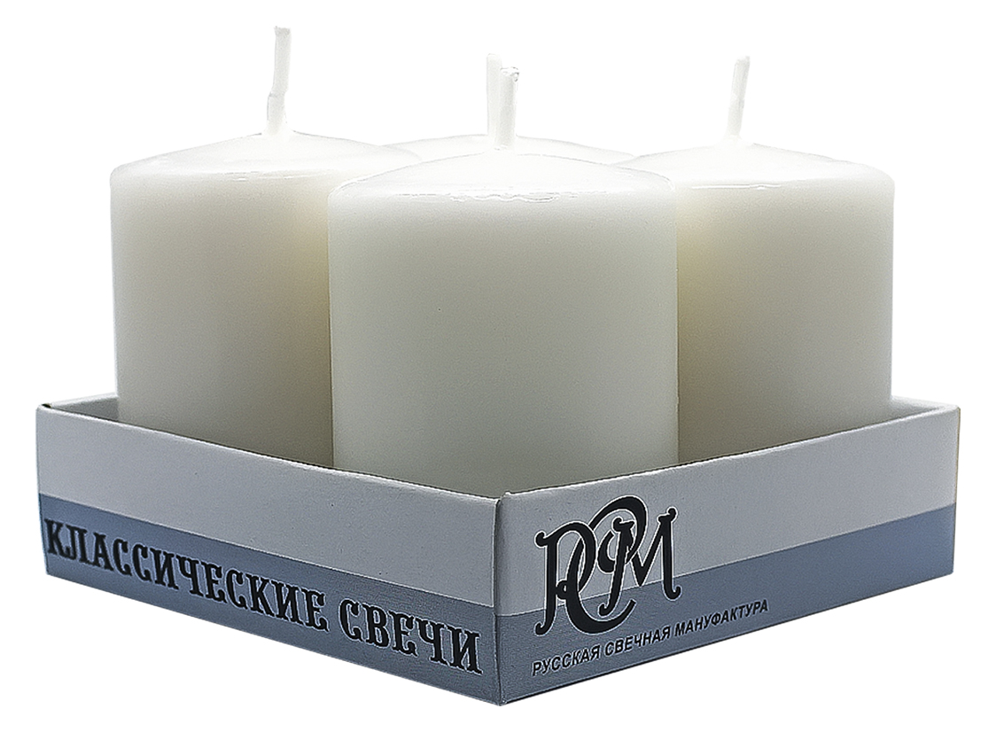 Изображение товара Свечи 4 шт 60*40 белые классические для уюта и праздников