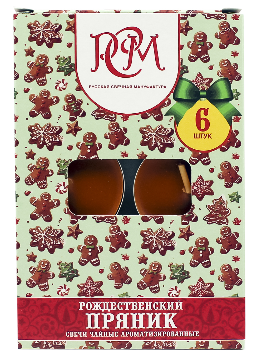 Изображение товара Свечи чайные РОЖДЕСТВЕНСКИЙ ПРЯНИК 6 шт - ароматические для праздничной атмосферы