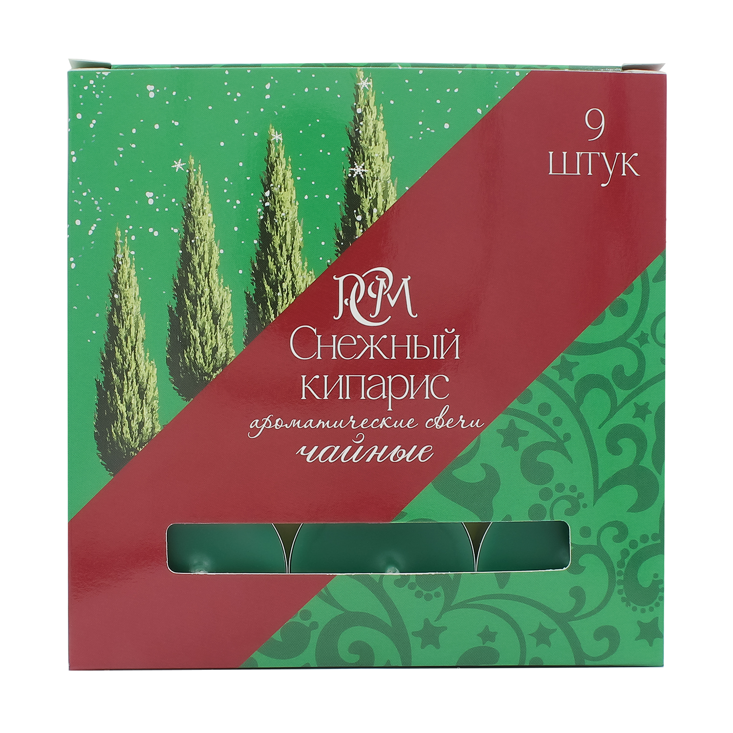 Изображение товара Свечи чайные СНЕЖНЫЙ КИПАРИС 9шт с бодрящим ароматом и длительным горением
