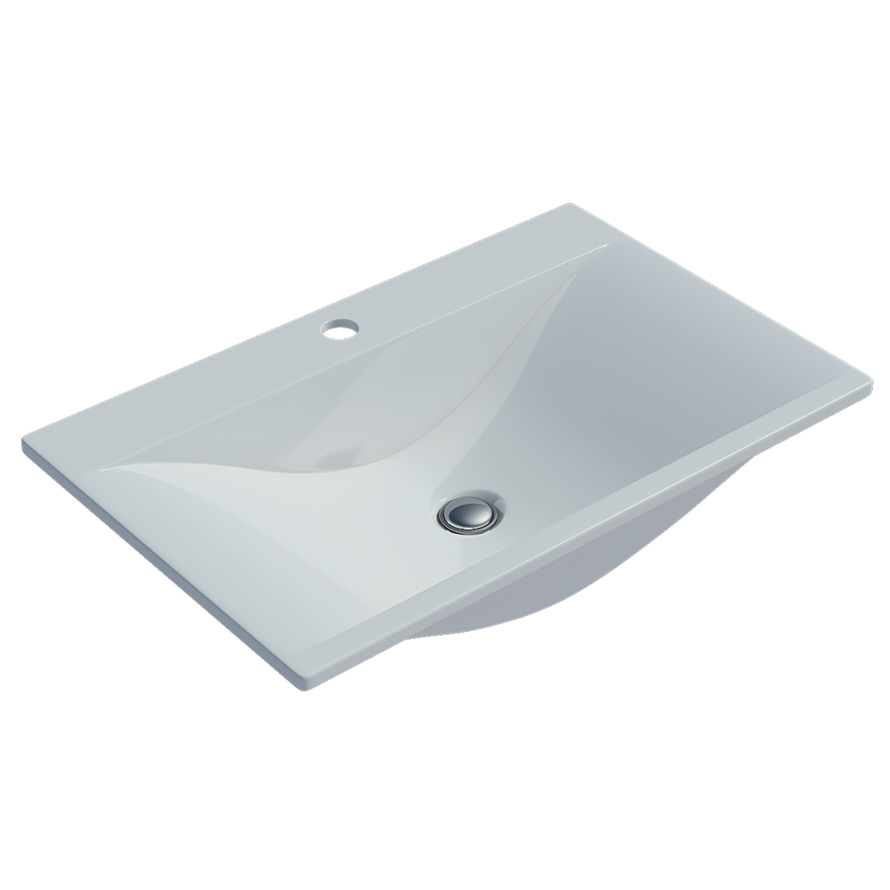 Изображение товара Раковина Pulsus 70 белая, встраиваемая из литьевого мрамора 70x45 см