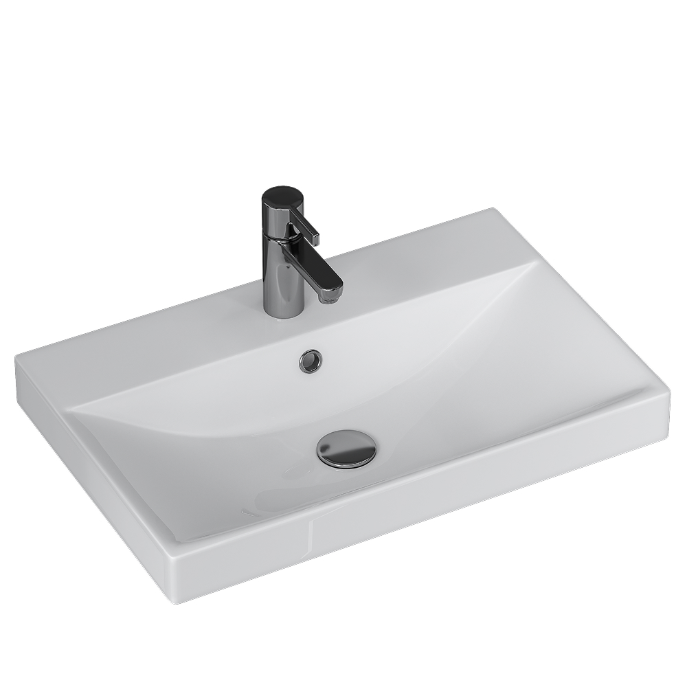 Изображение товара Керамическая раковина 9696-60 белая для ванной комнаты