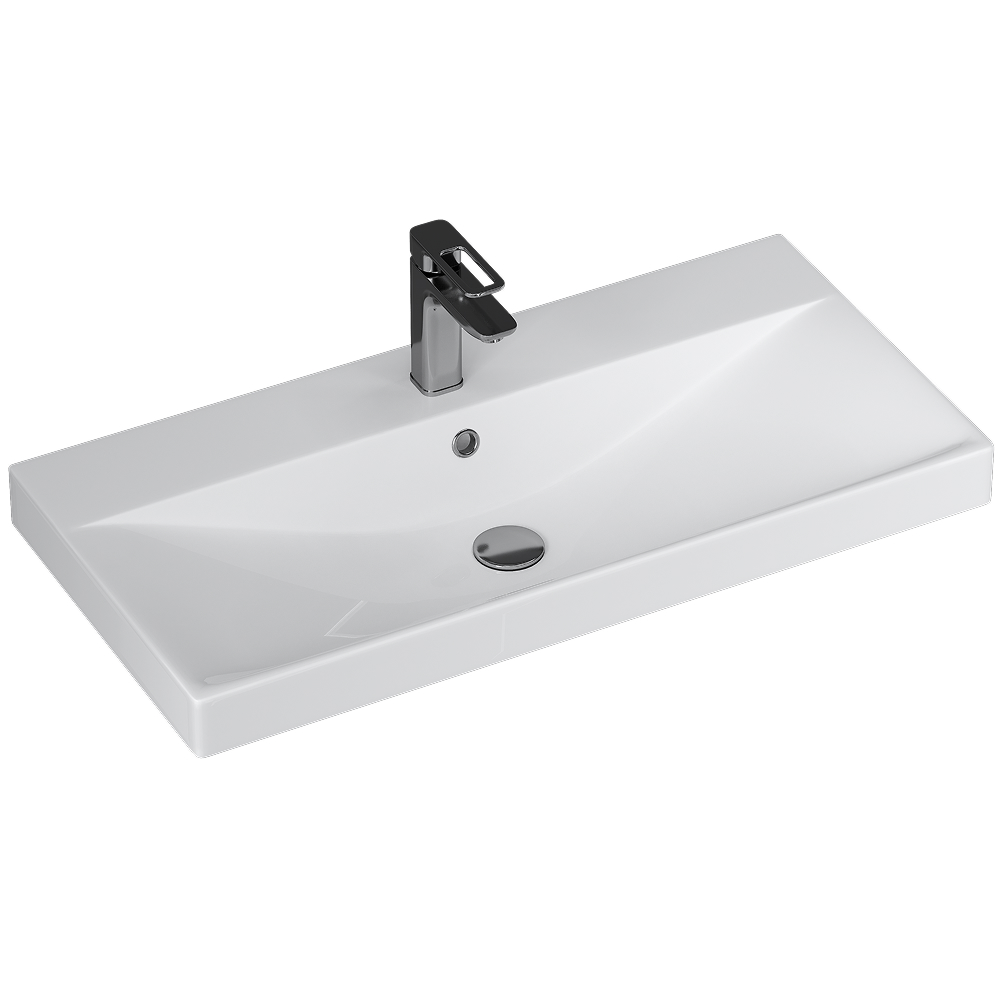 Изображение товара Керамическая раковина 9696-80 белая для ванной комнаты