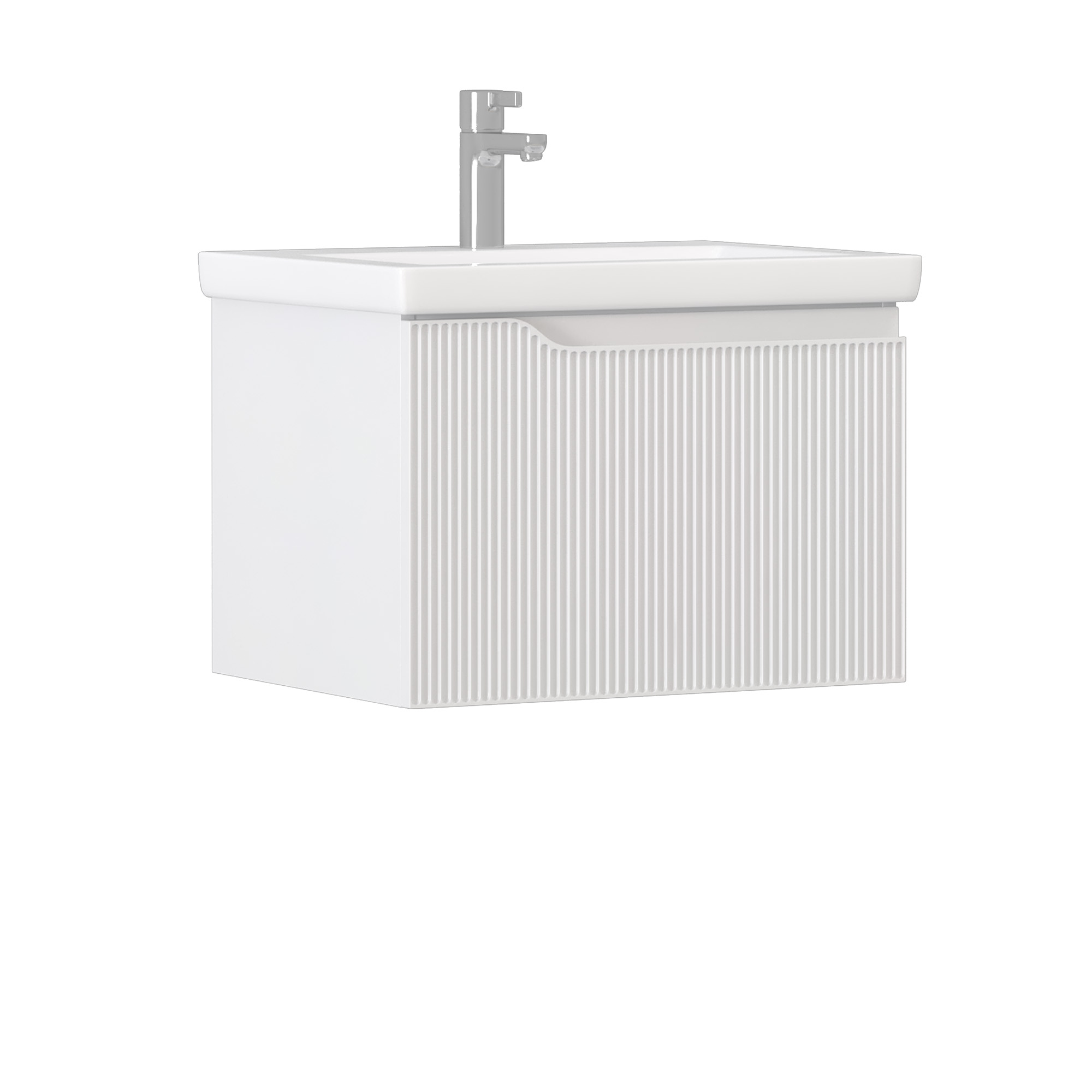 Изображение товара Навесная тумба под раковину Vigo Альва 60 с ящиком белая (Como)