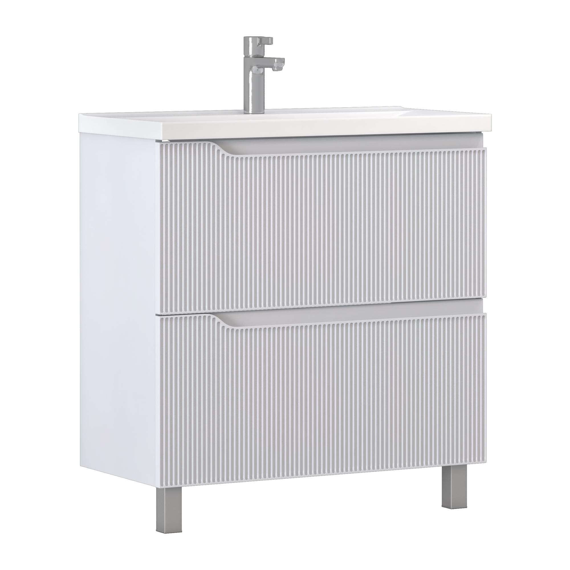 Изображение товара Тумба напольная под раковину Vigo Альва 80 2 ящика белая ванная комната