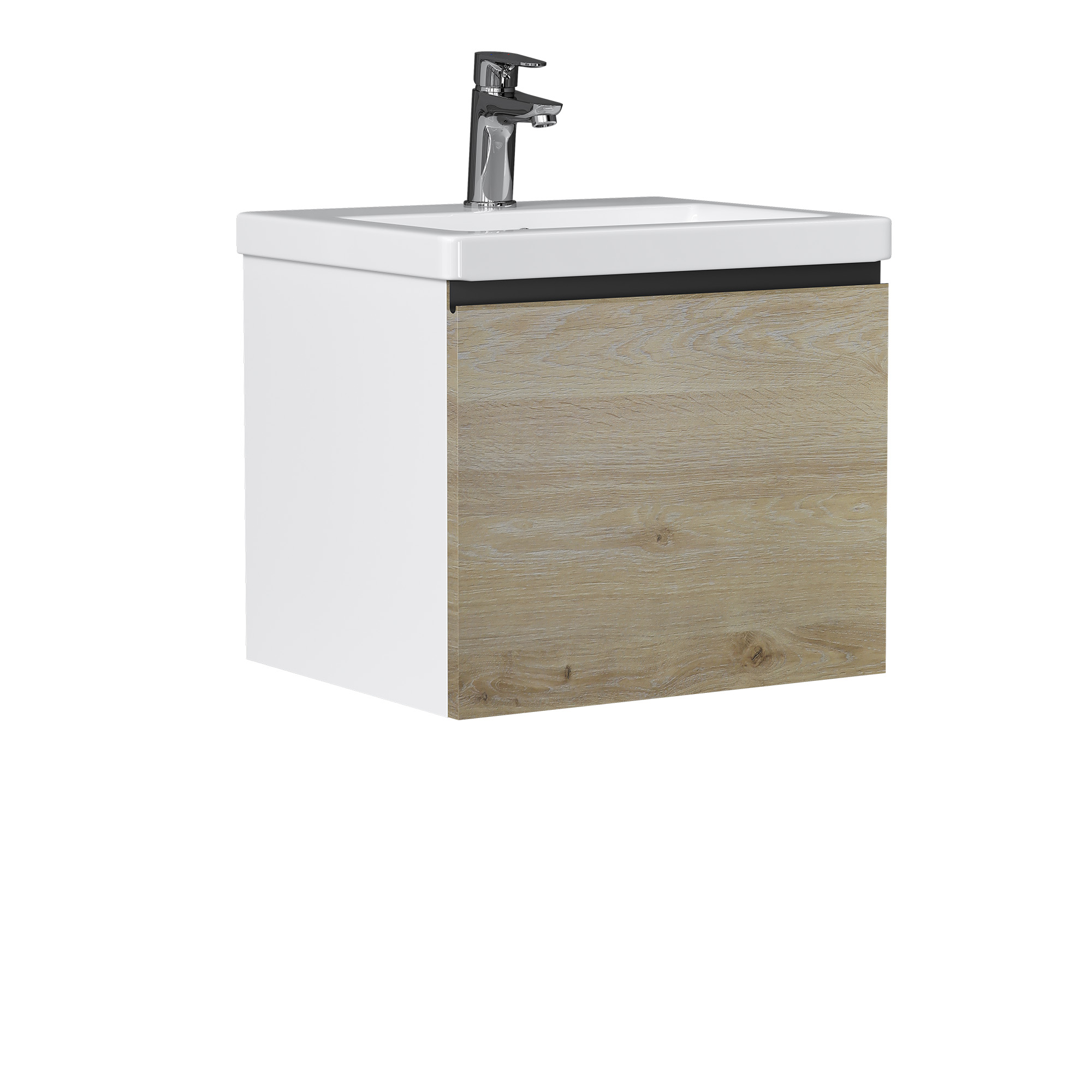 Изображение товара Тумба под раковину Vigo Гросс 50 с ящиком цвет дуб давос белый