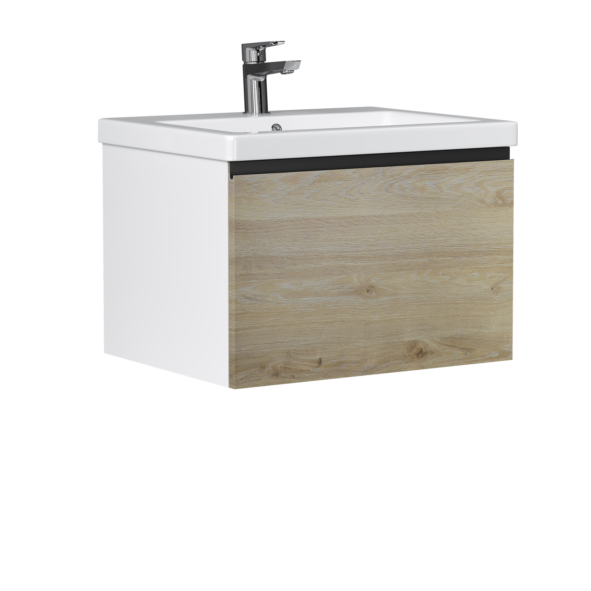 Изображение товара Тумба под раковину Vigo Гросс 60 с ящиком белый дуб давос навесная