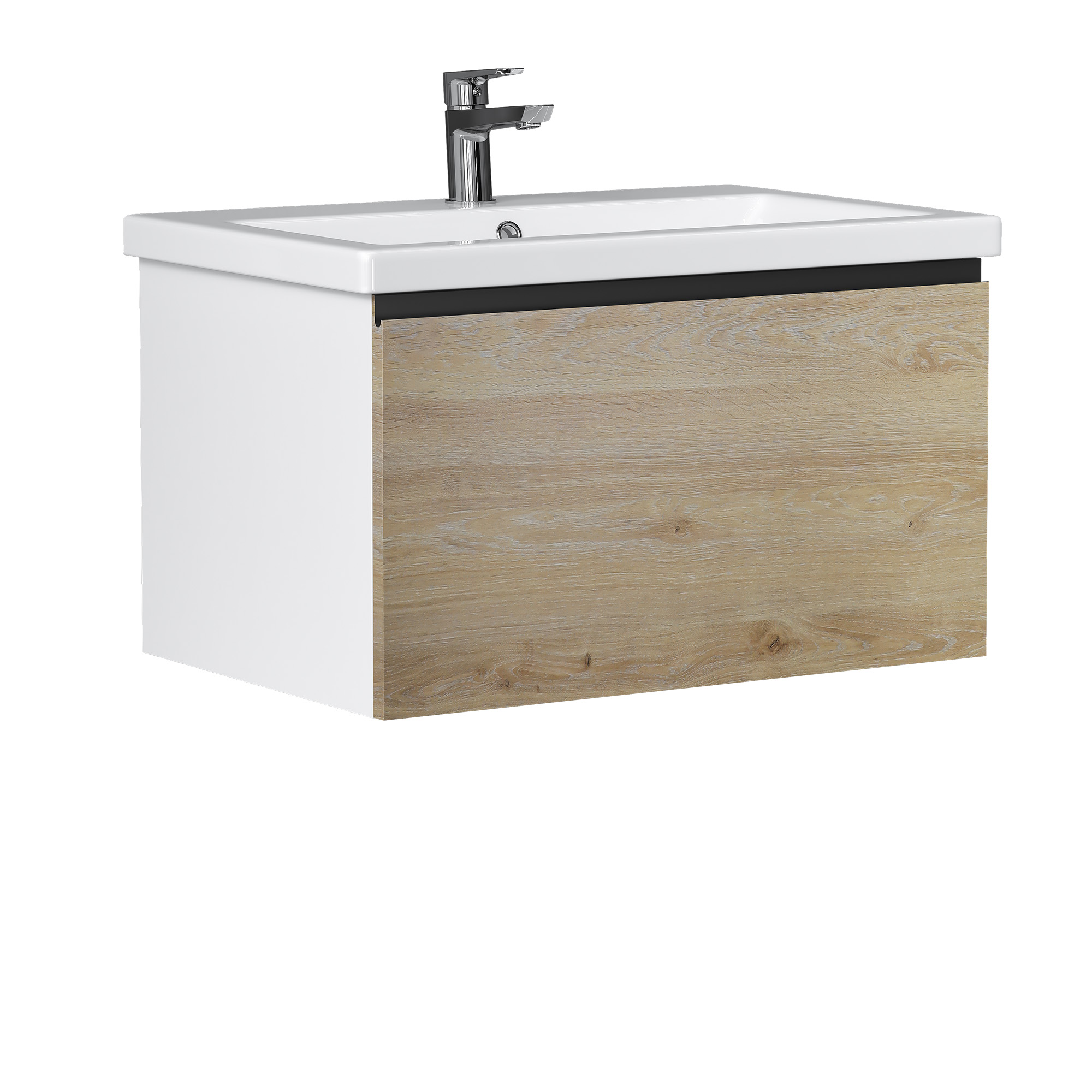 Изображение товара Тумба напольная под раковину Vigo Гросс 70 с 1 ящиком (Como) цвет дуб давос, белый (раковина к тумбе арт.4530259)