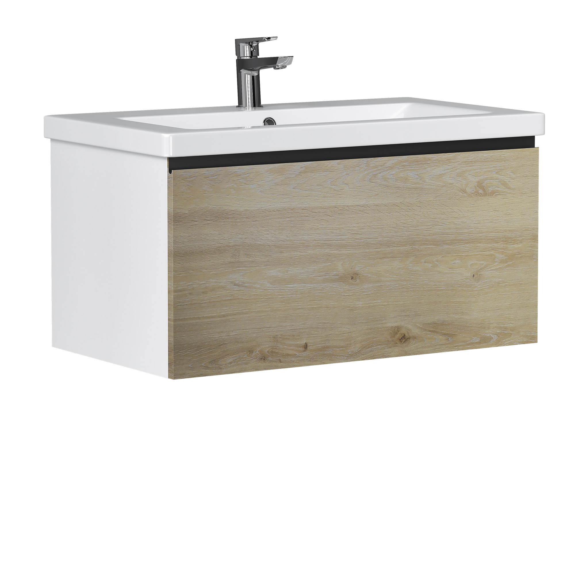 Изображение товара Тумба напольная под раковину Vigo Гросс 80 с 1 ящиком (Como) цвет дуб давос, белый (раковина к тумбе арт. 4374195)