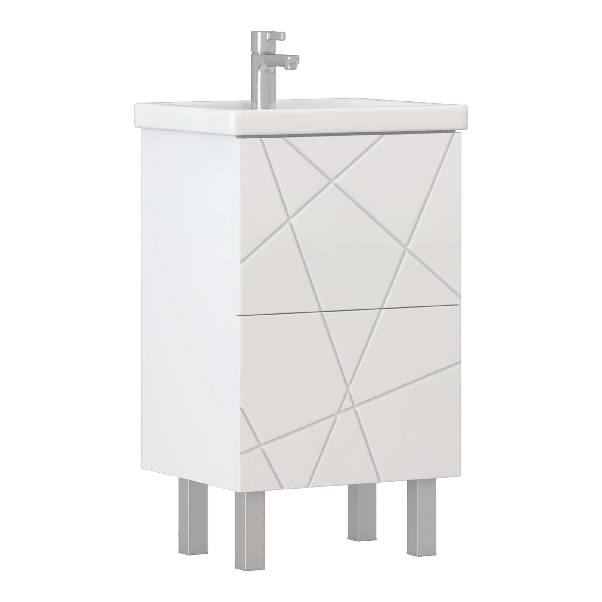 Изображение товара Напольная тумба под раковину Vigo Коста 50 двух ящиков белая