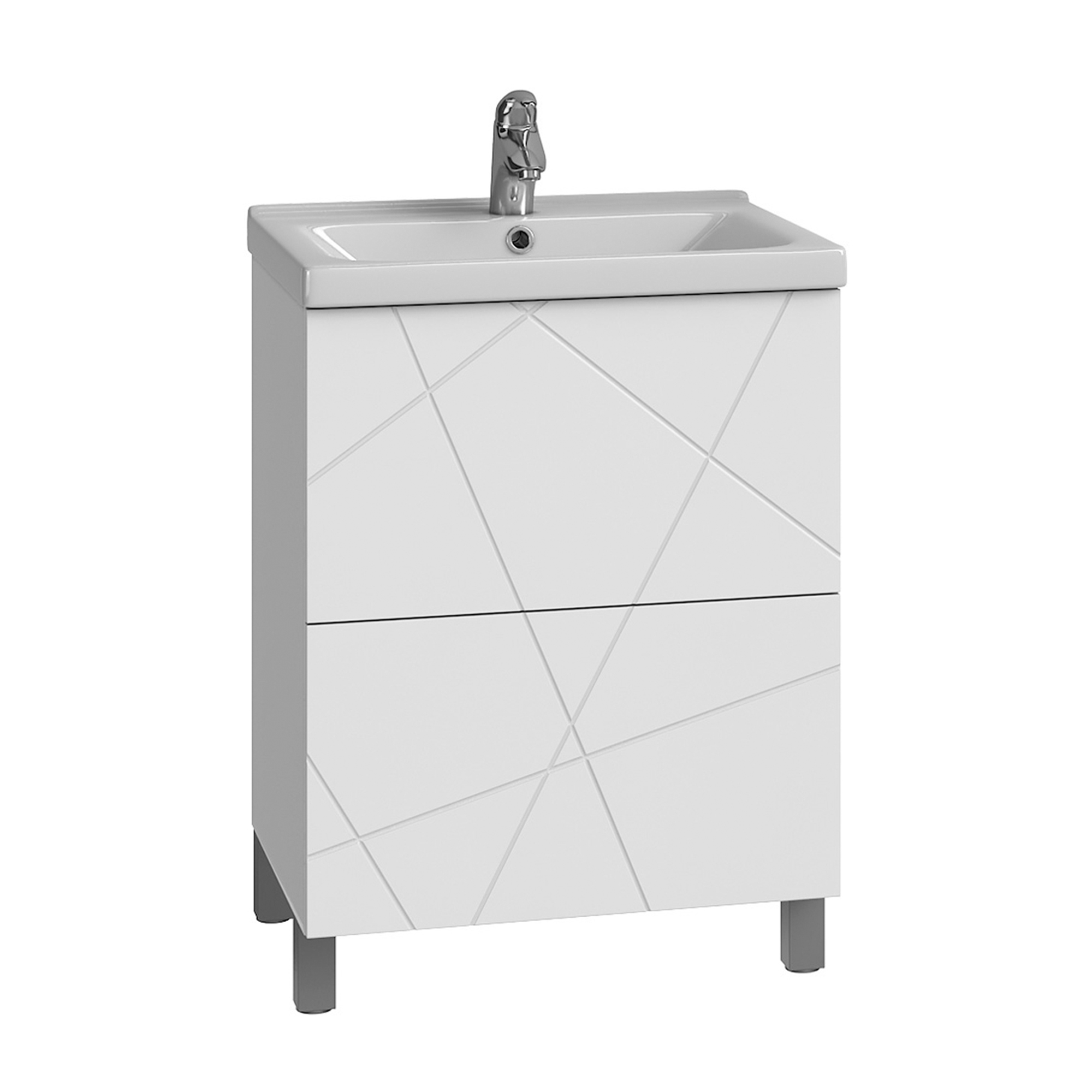 Изображение товара Напольная тумба под раковину Vigo Коста 60 2 ящика белая