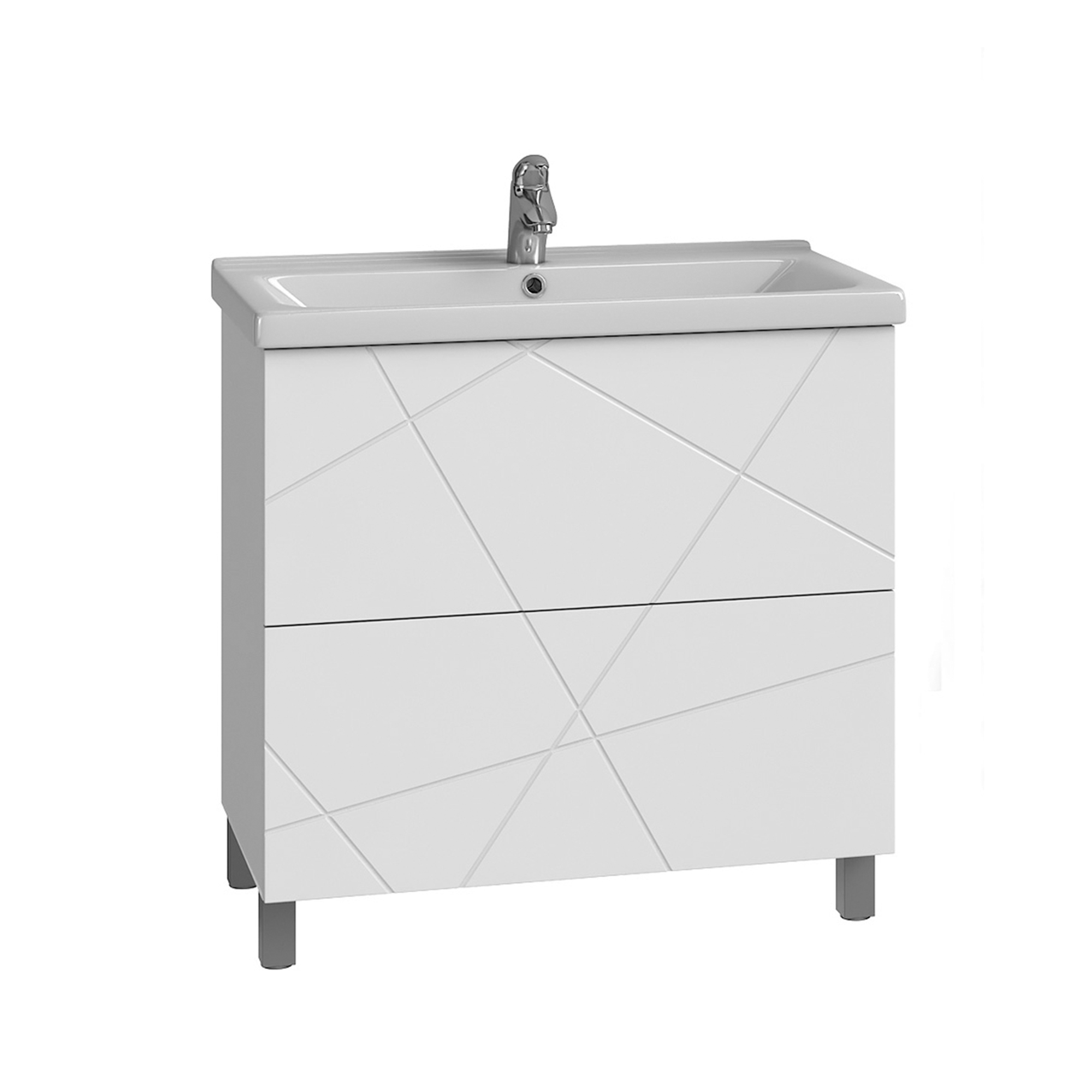 Изображение товара Тумба напольная под раковину Vigo Коста 70 с 2 ящиками белая