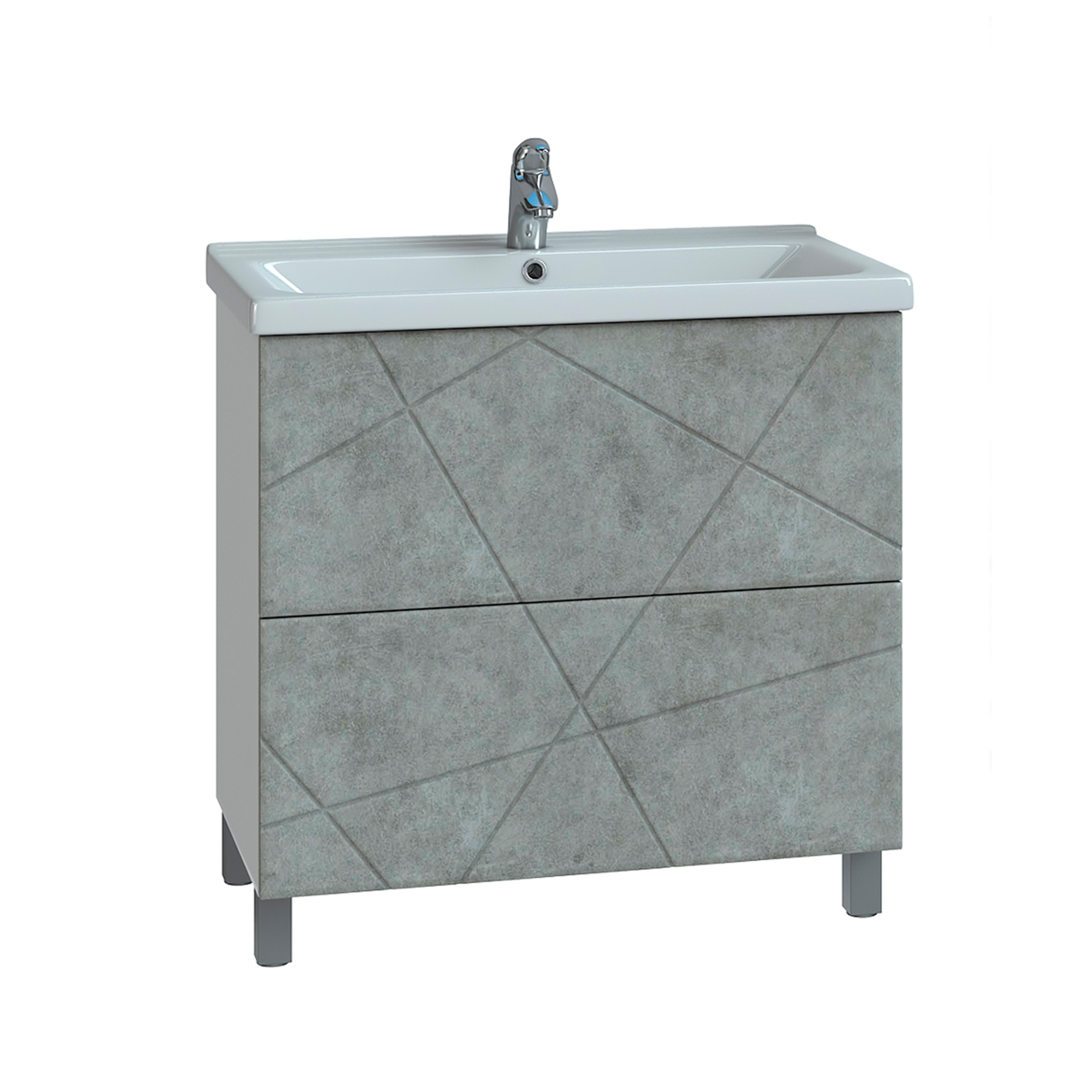 Изображение товара Тумба напольная под раковину Vigo Коста 70 с 2 ящиками (Como) цвет белый бетон