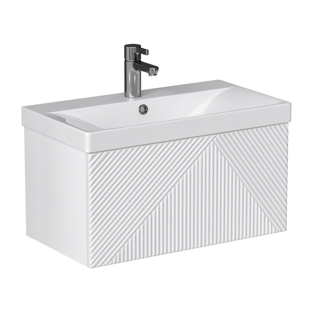 Изображение товара Навесная тумба под раковину Vigo Риос 70 белый глянец