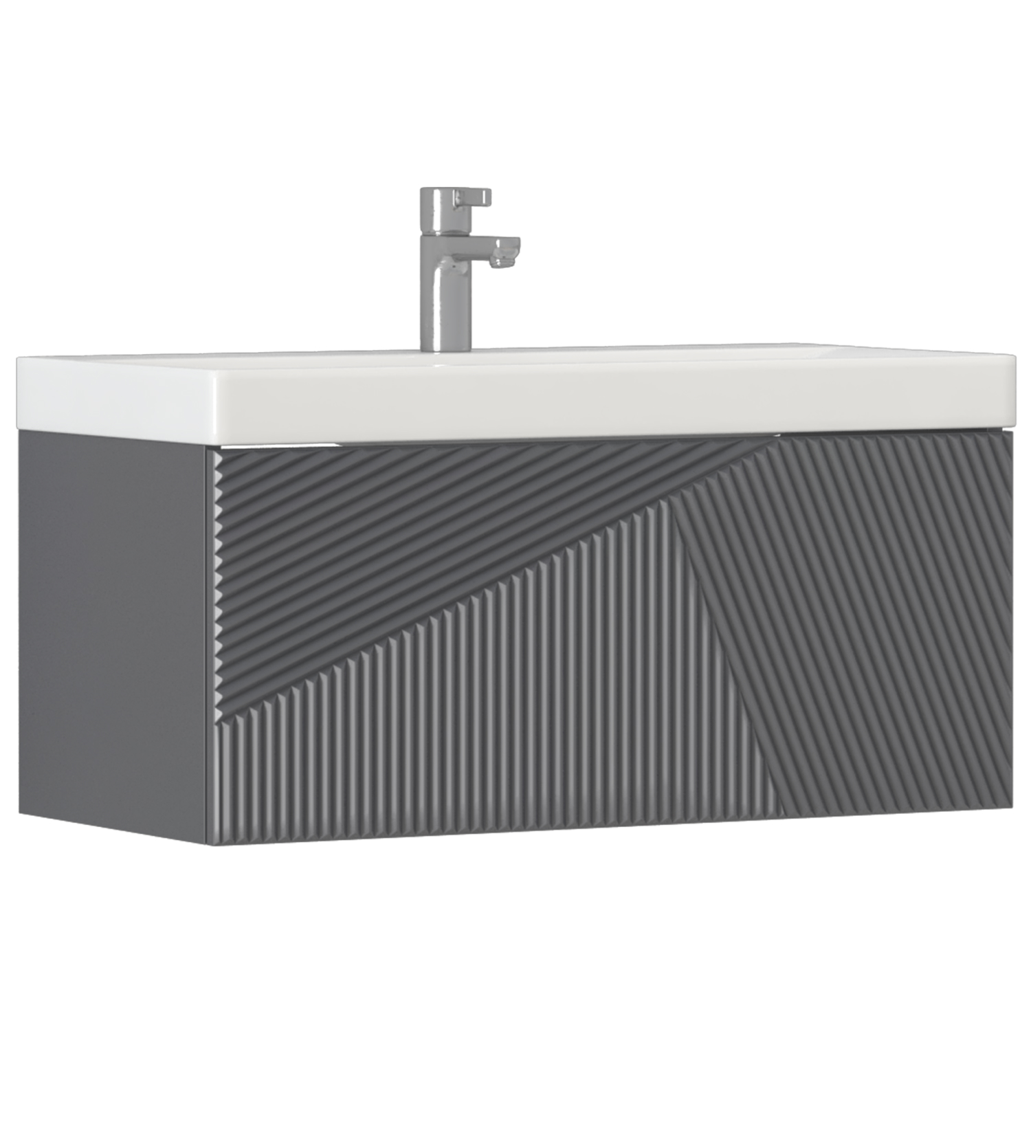 Изображение товара Навесная тумба под раковину Vigo Риос 70 графит МДФ с одним ящиком