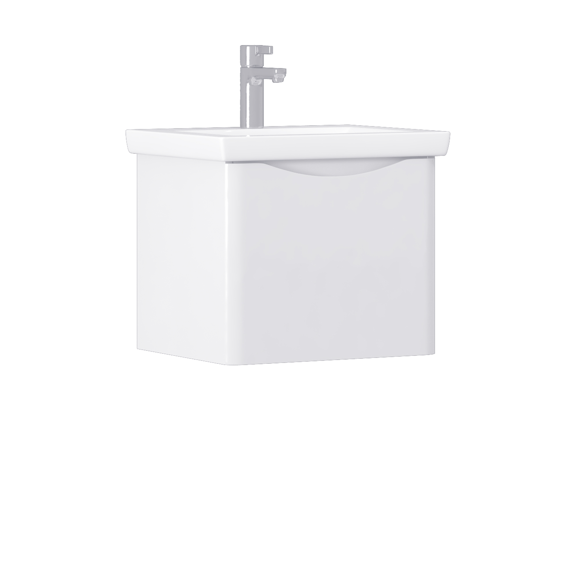 Изображение товара Тумба навесная под раковину Vigo Флор 50 с 1 ящиком белая