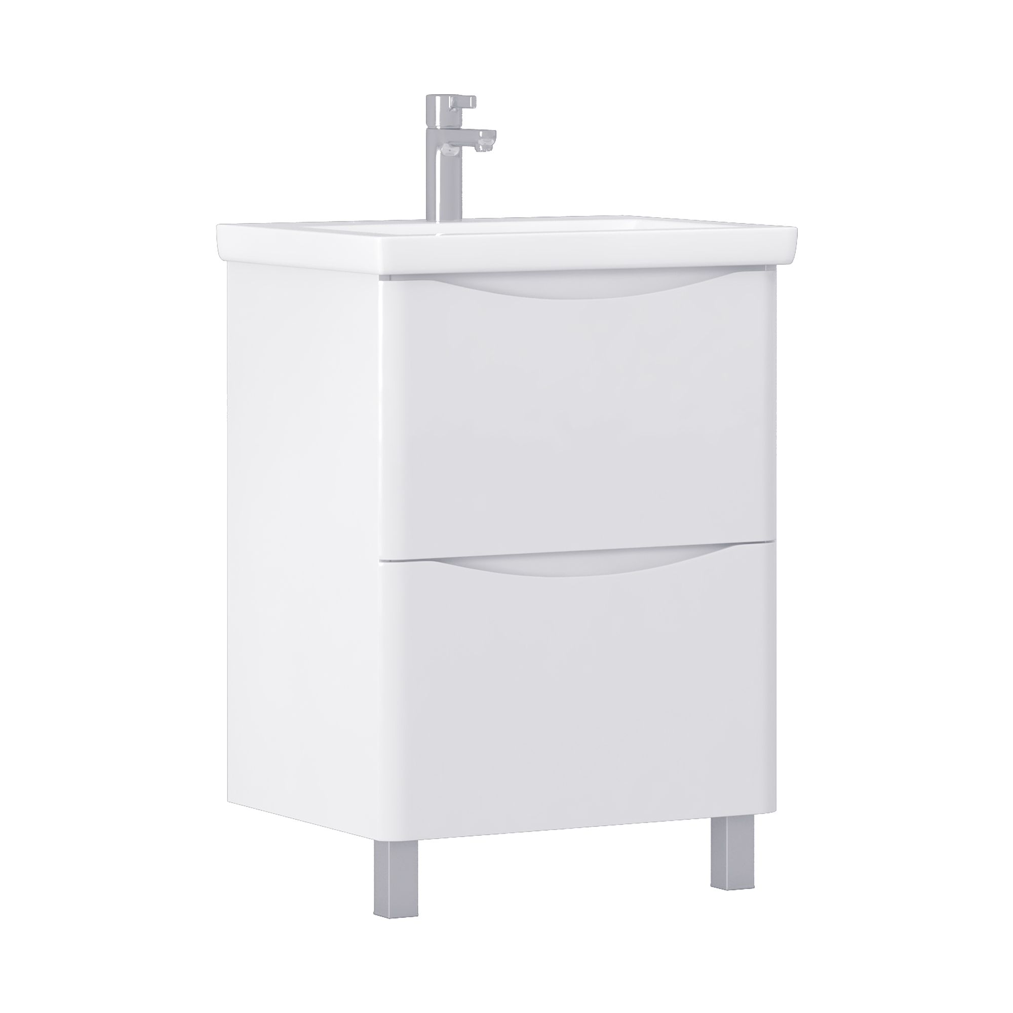 Изображение товара Тумба напольная под раковину Vigo Флор 60 с 2 ящиками Белая