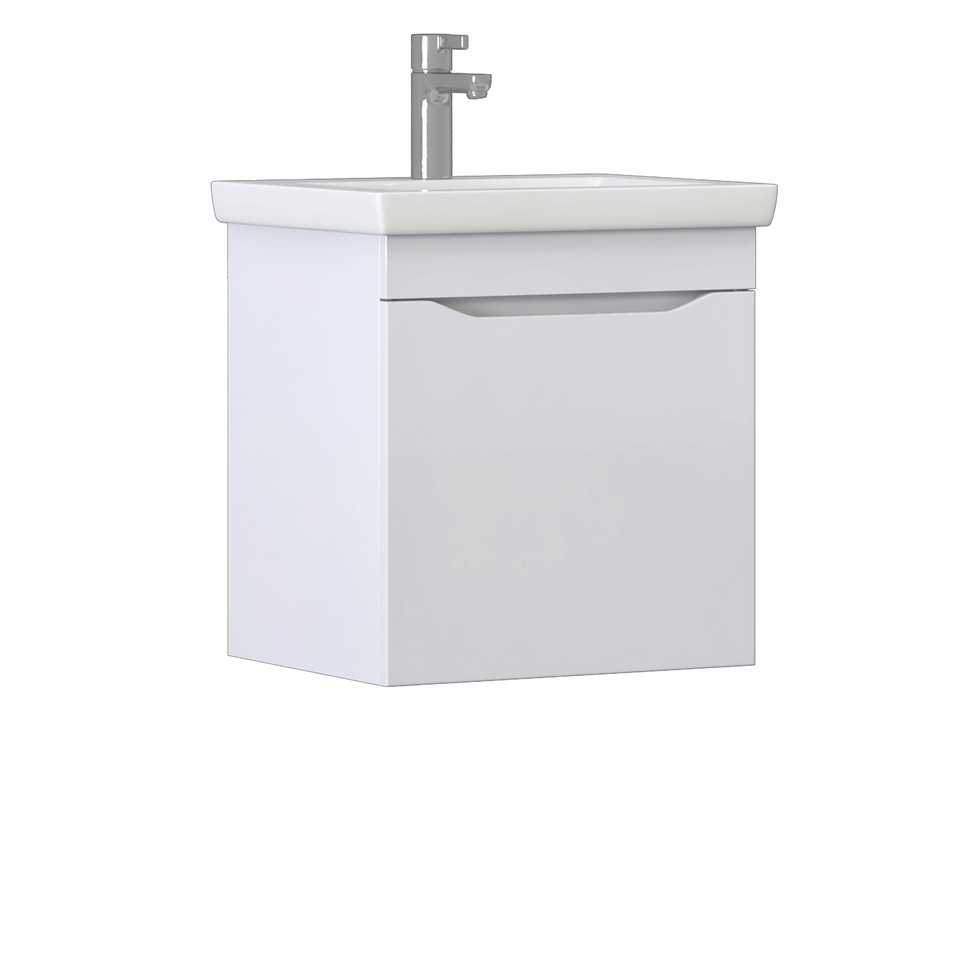 Изображение товара Тумба навесная под раковину Vigo Фрея 50 с 1 ящиком белая