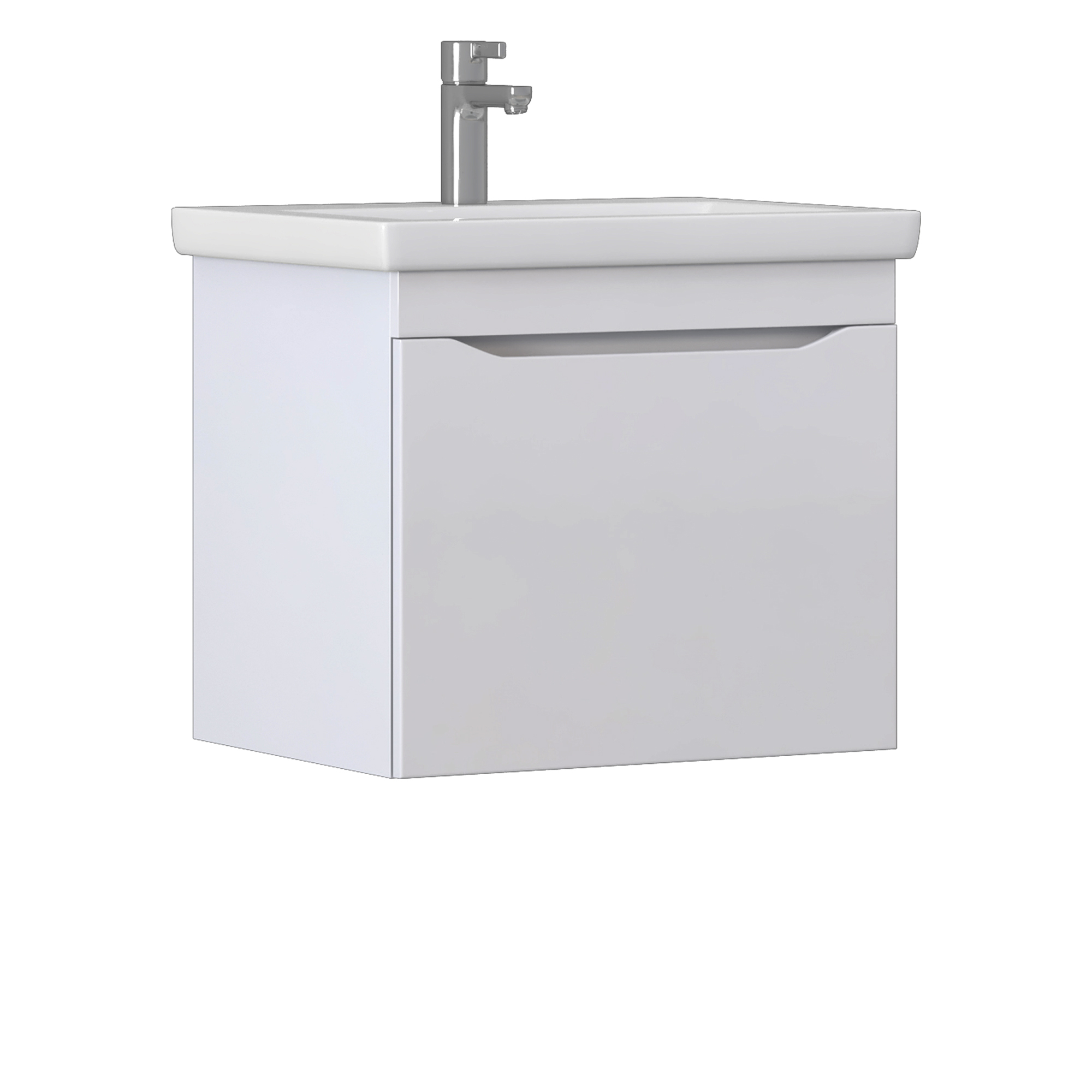 Изображение товара Навесная тумба под раковину Vigo Фрея 60 с ящиком белая для ванной