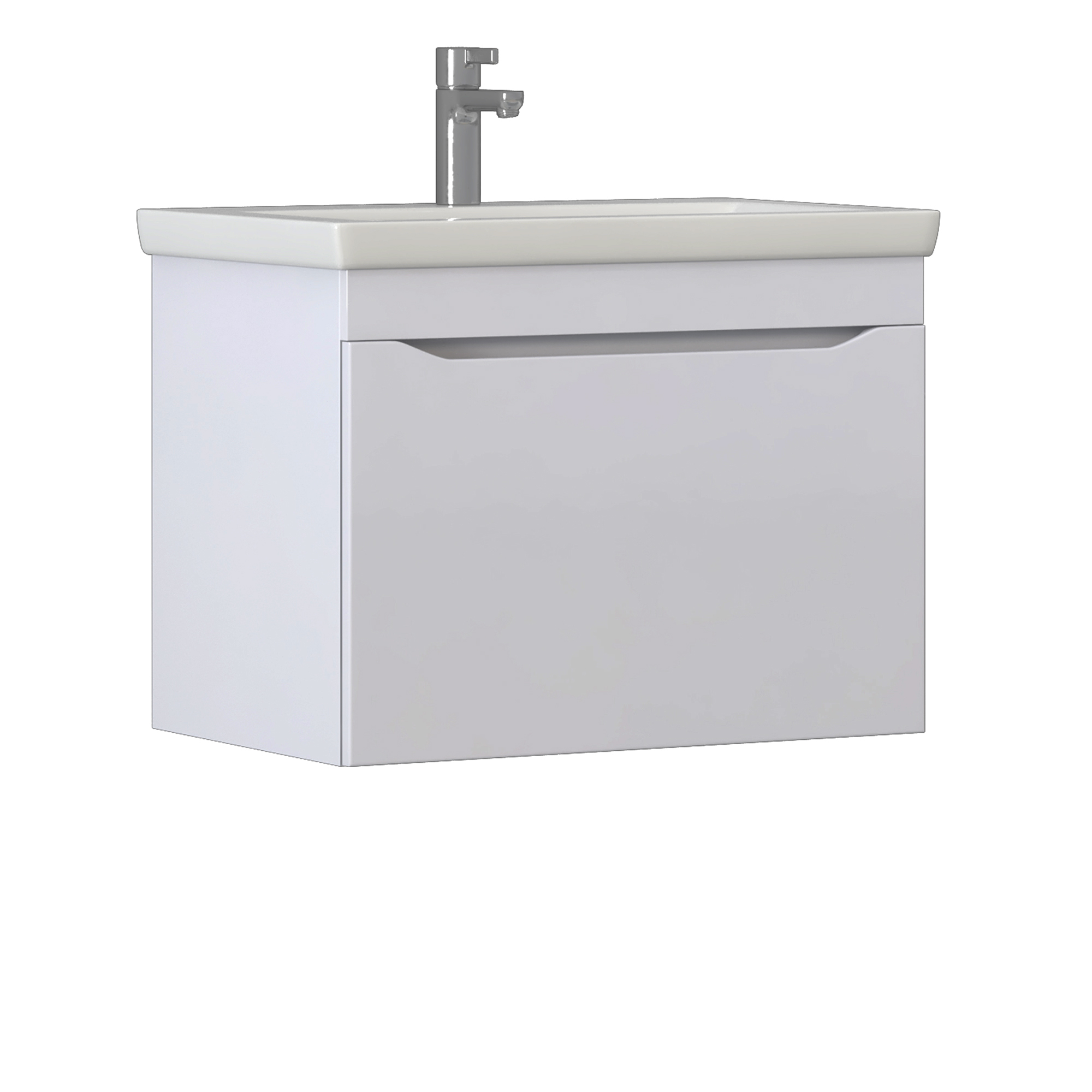 Изображение товара Навесная тумба под раковину Vigo Фрея 70 с ящиком в белом цвете