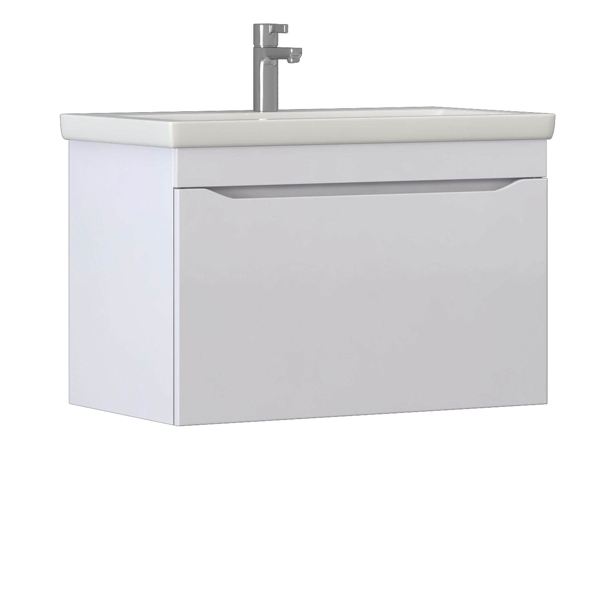 Изображение товара Навесная тумба под раковину Vigo Фрея 80 с ящиком белая