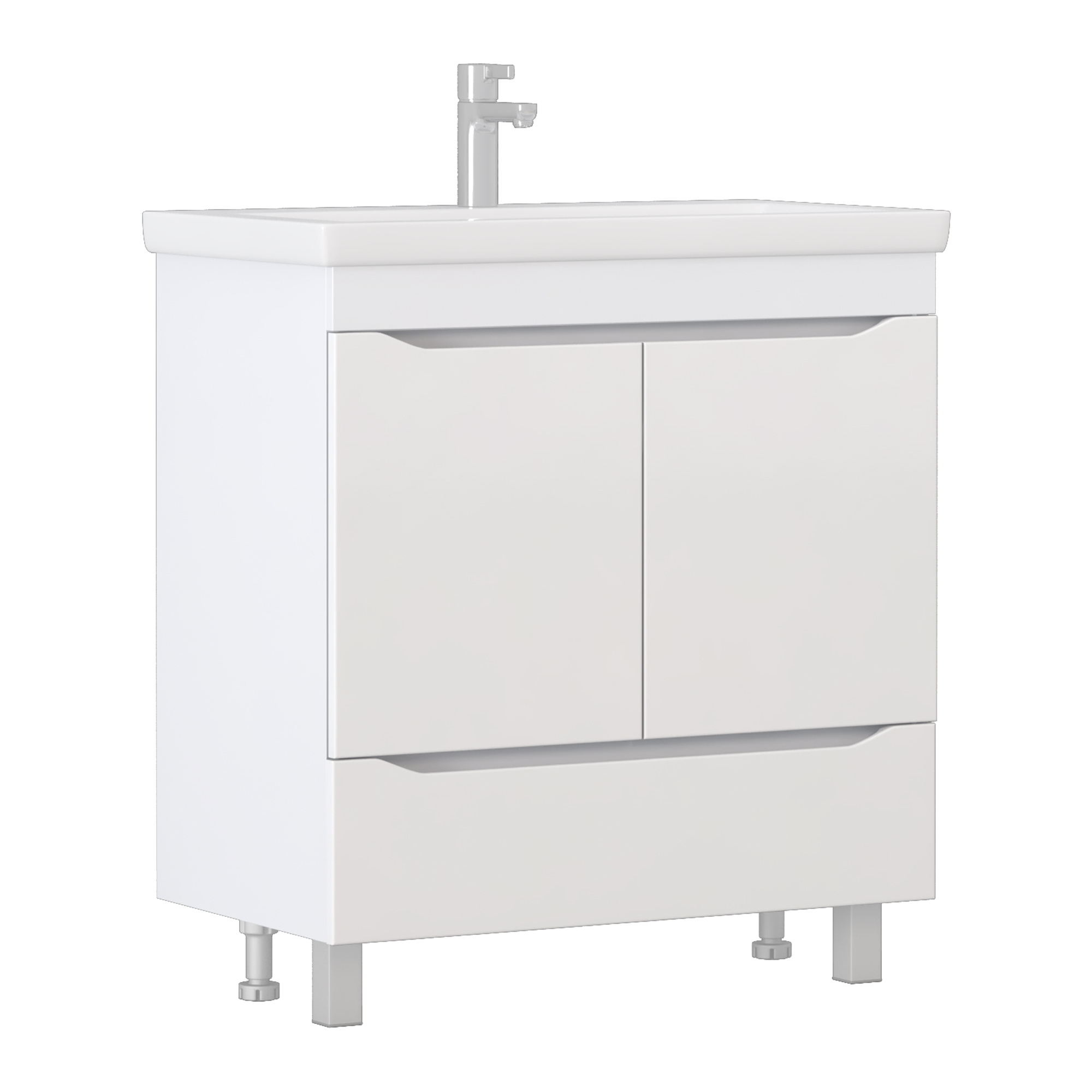 Изображение товара Напольная тумба под раковину Vigo Фрея 80 с 2 дверцами и ящиком Белая