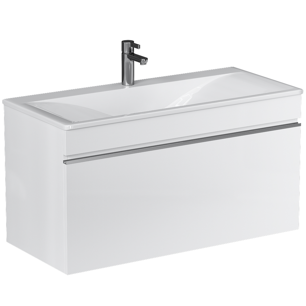 Изображение товара Тумба навесная под раковину Vigo Фьёрд 100 с 1 ящиком белая