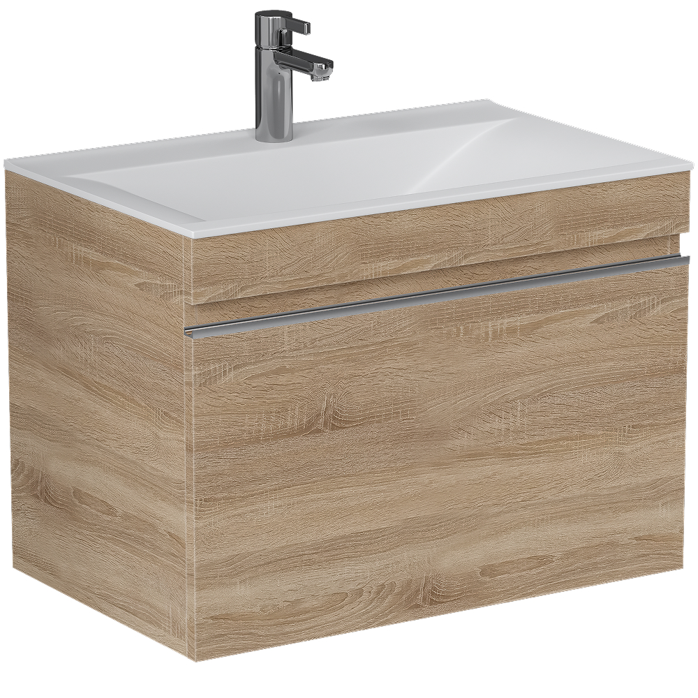 Изображение товара Навесная тумба под раковину Vigo Фьёрд 70 дуб сонома с 1 ящиком
