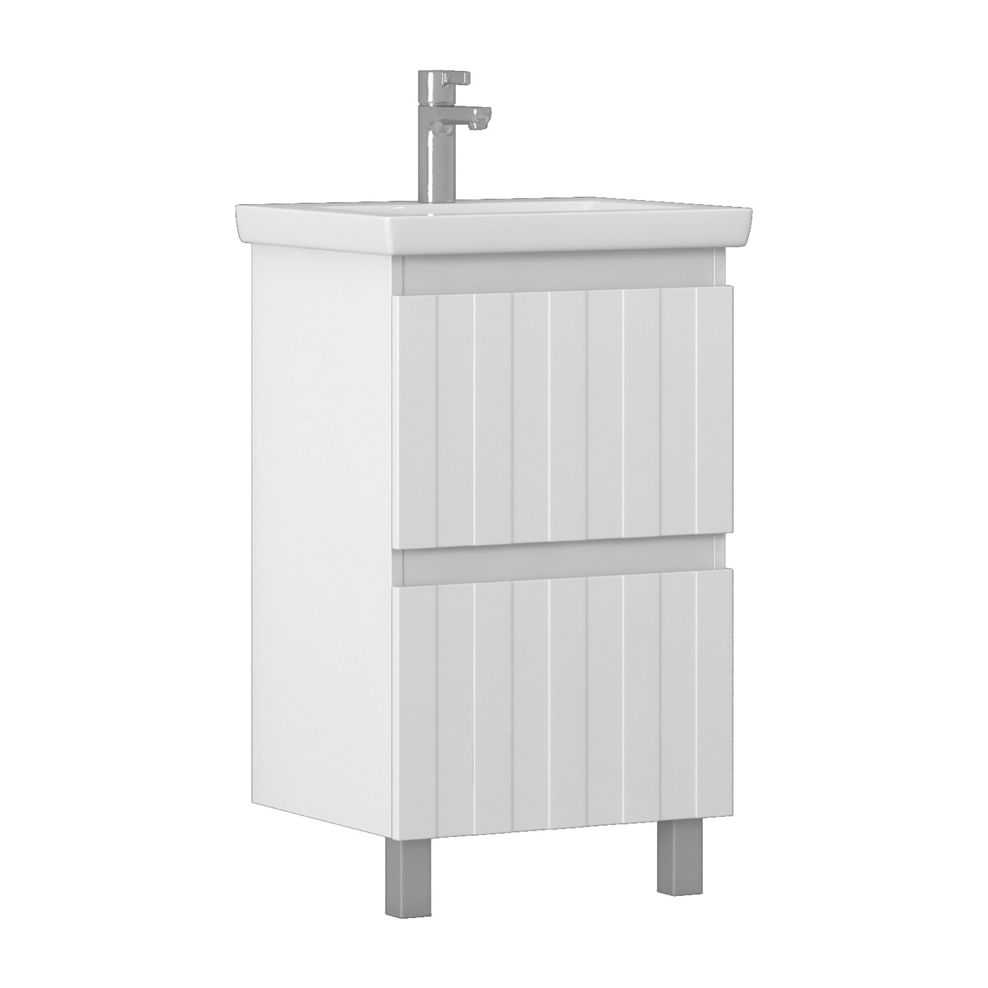 Изображение товара Тумба напольная под раковину Vigo Штерн 50 с 2 ящиками цвет белый