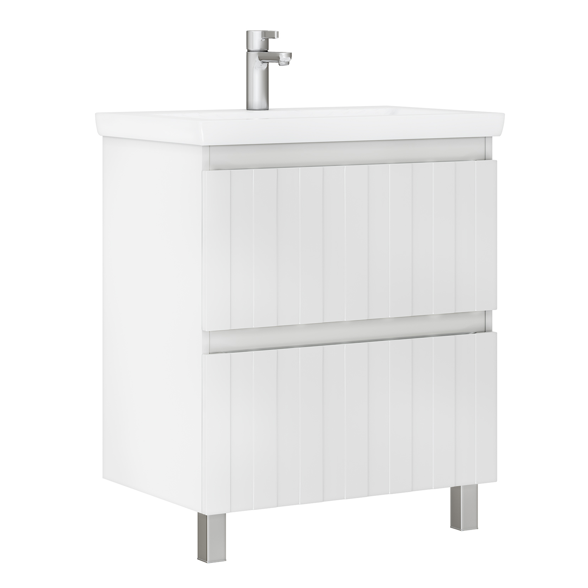 Изображение товара Тумба напольная под раковину Vigo Штерн 80 с 2 ящиками цвет белый